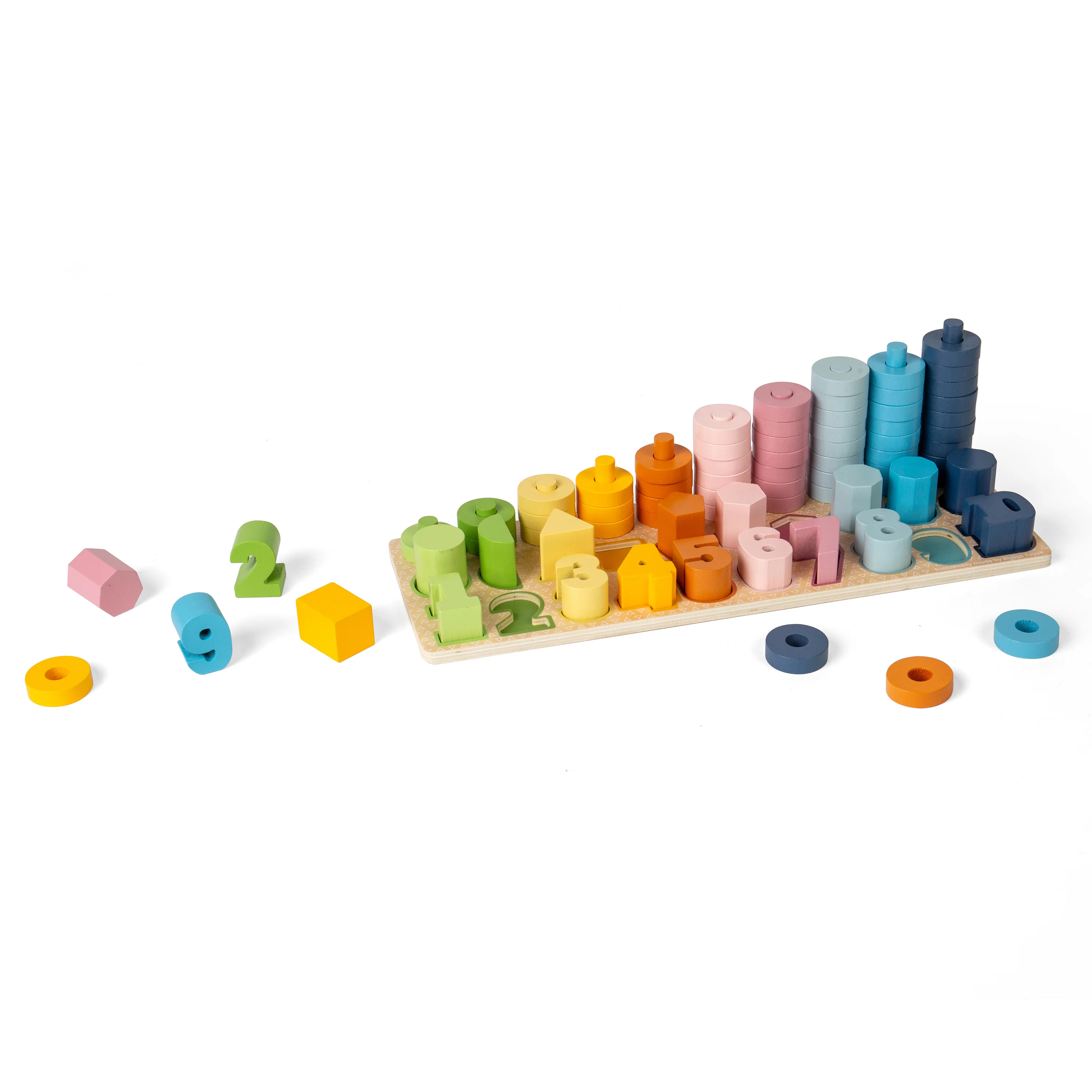Wooden 1–10 Counting Board | 78-Piece Number Sorting, Shape Matching & Stacking Puzzle Toy - Image 8