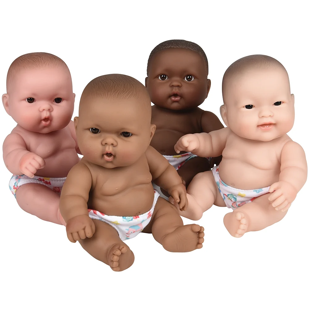 10 Inch Huggable Multicultural Baby Dolls | Set of 4 Soft Vinyl Realistic Baby Dolls