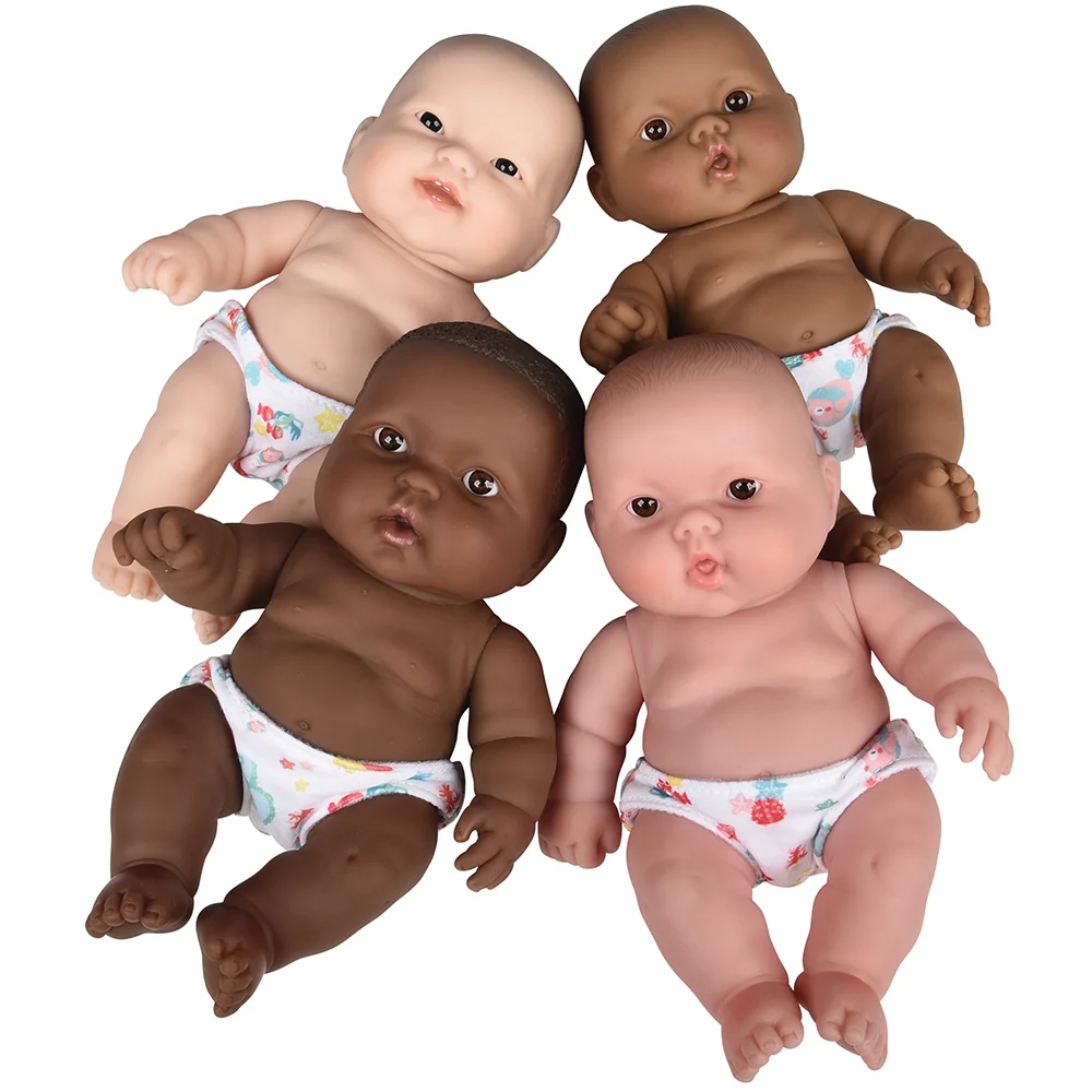 10 Inch Huggable Multicultural Baby Dolls | Set of 4 Soft Vinyl Realistic Baby Dolls - Image 6