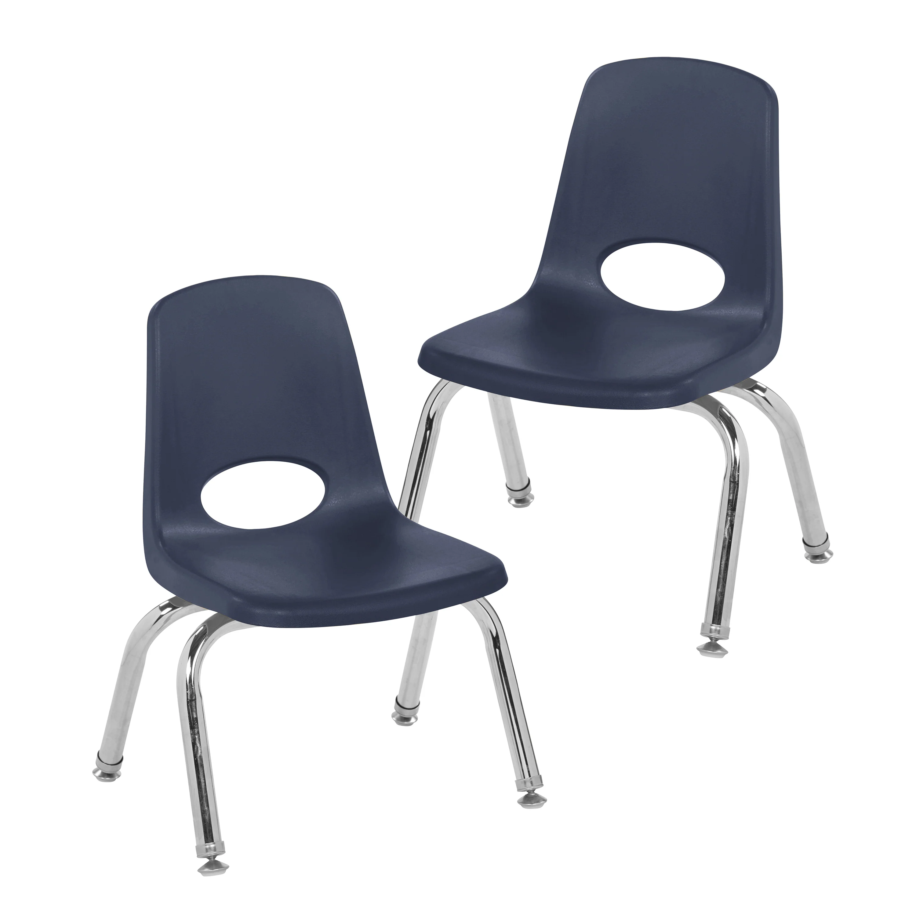 10" Navy Stack Chairs | Set of 2 | Durable Classroom Seating