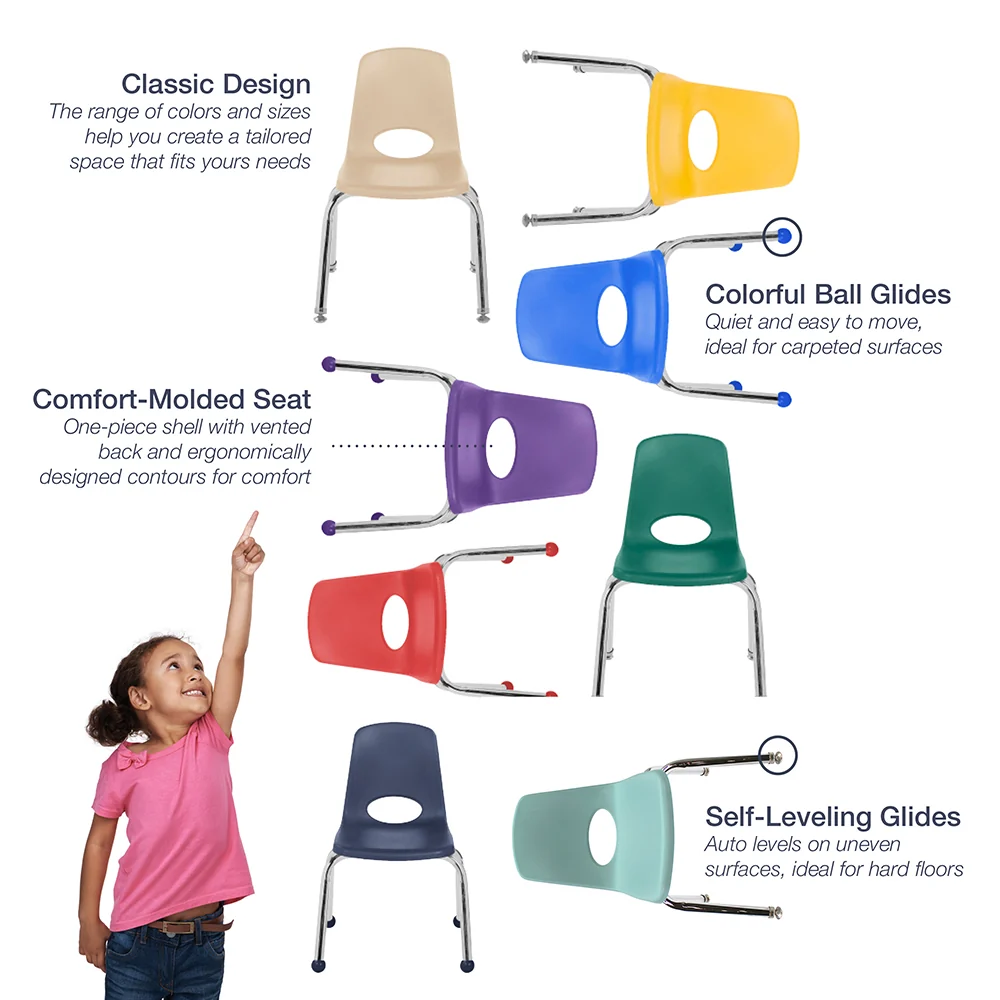 Toddler 10" Sand Stack Chairs 2-Piece Set | Durable, No-Snag Classroom Seating - Image 11