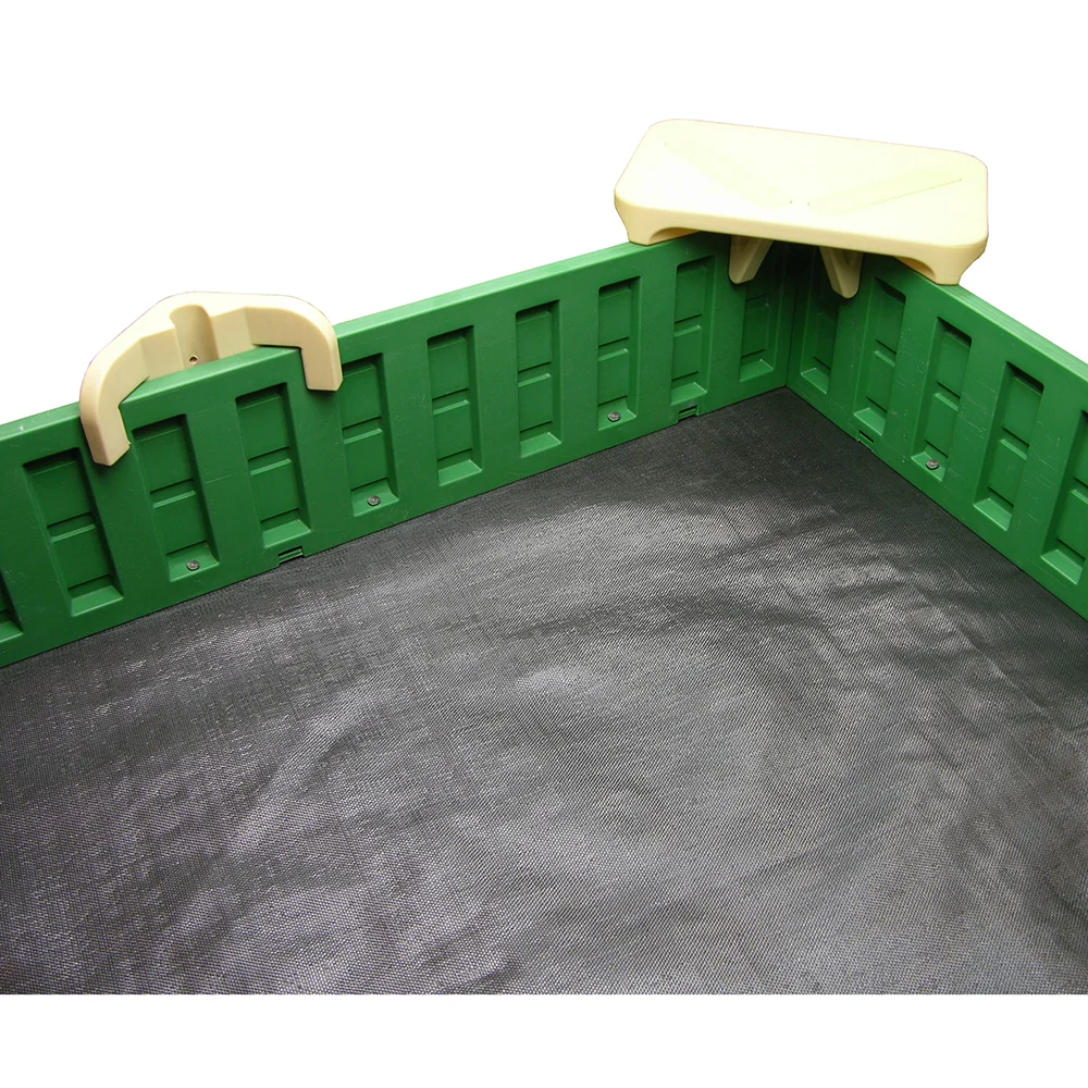 10' x 10' Sandbox Kit | Recyclable Plastic with Interlocking Panels, Bench & Cover - Image 2