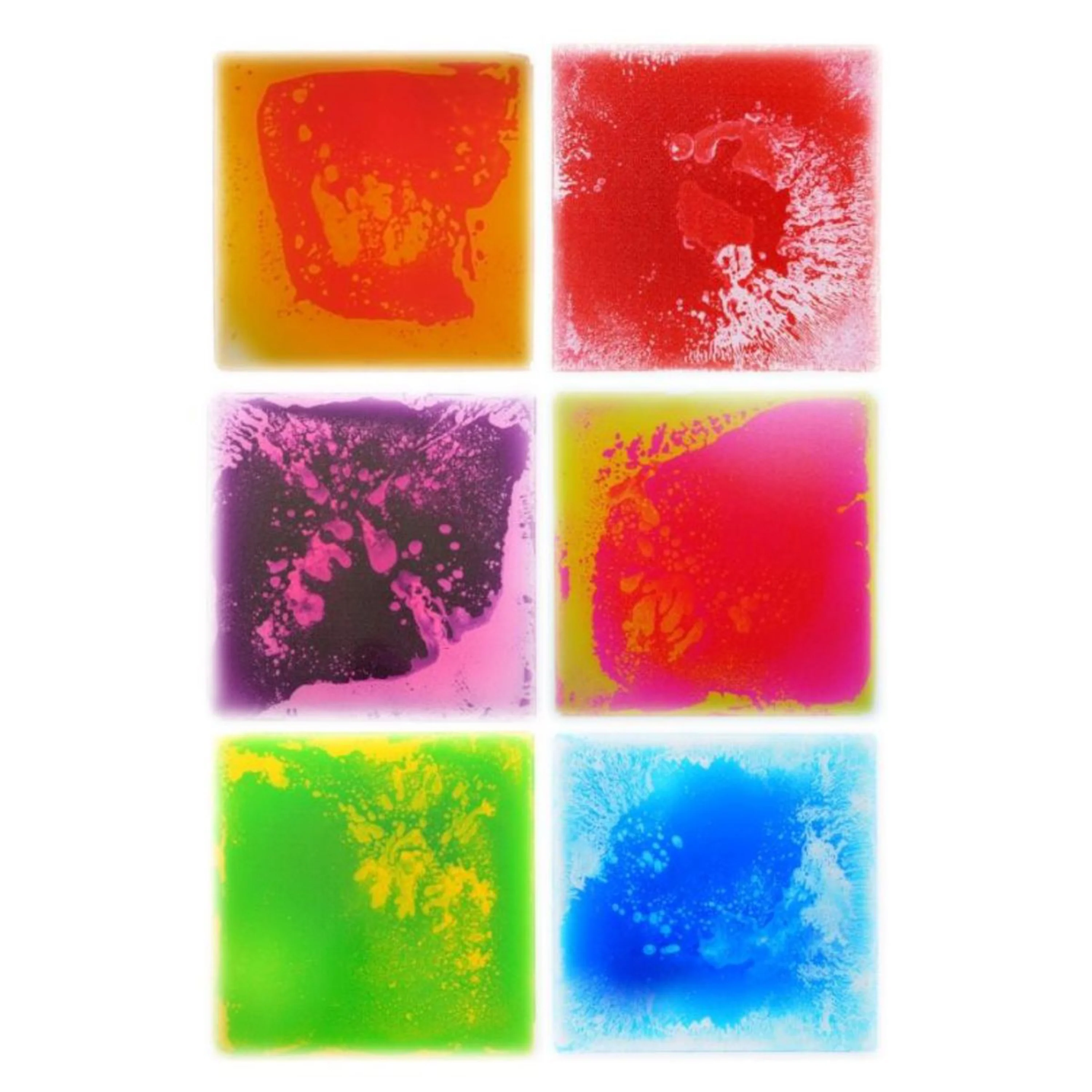 12" Classic Liquid Floor Tiles | 6-Pack Pressure-Activated Sensory Movement Mats - Image 3