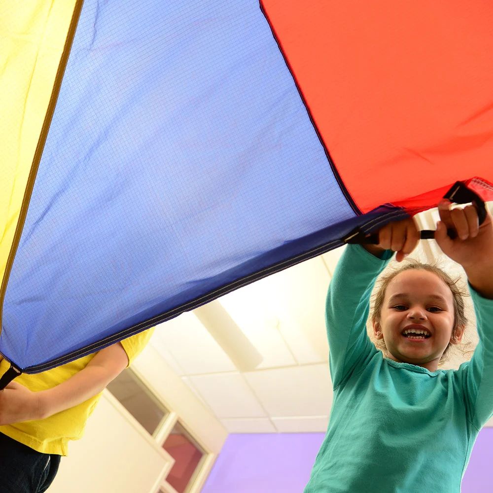 12 Ft "No Rip" Kids Parachute | Multicolor Durable Nylon with Handles & Storage Bag - Image 4