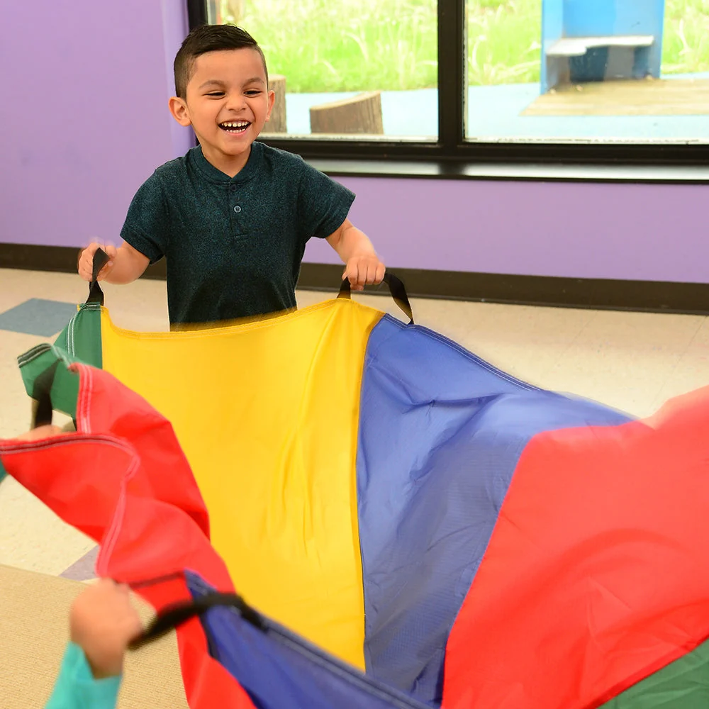 12 Ft "No Rip" Kids Parachute | Multicolor Durable Nylon with Handles & Storage Bag - Image 6