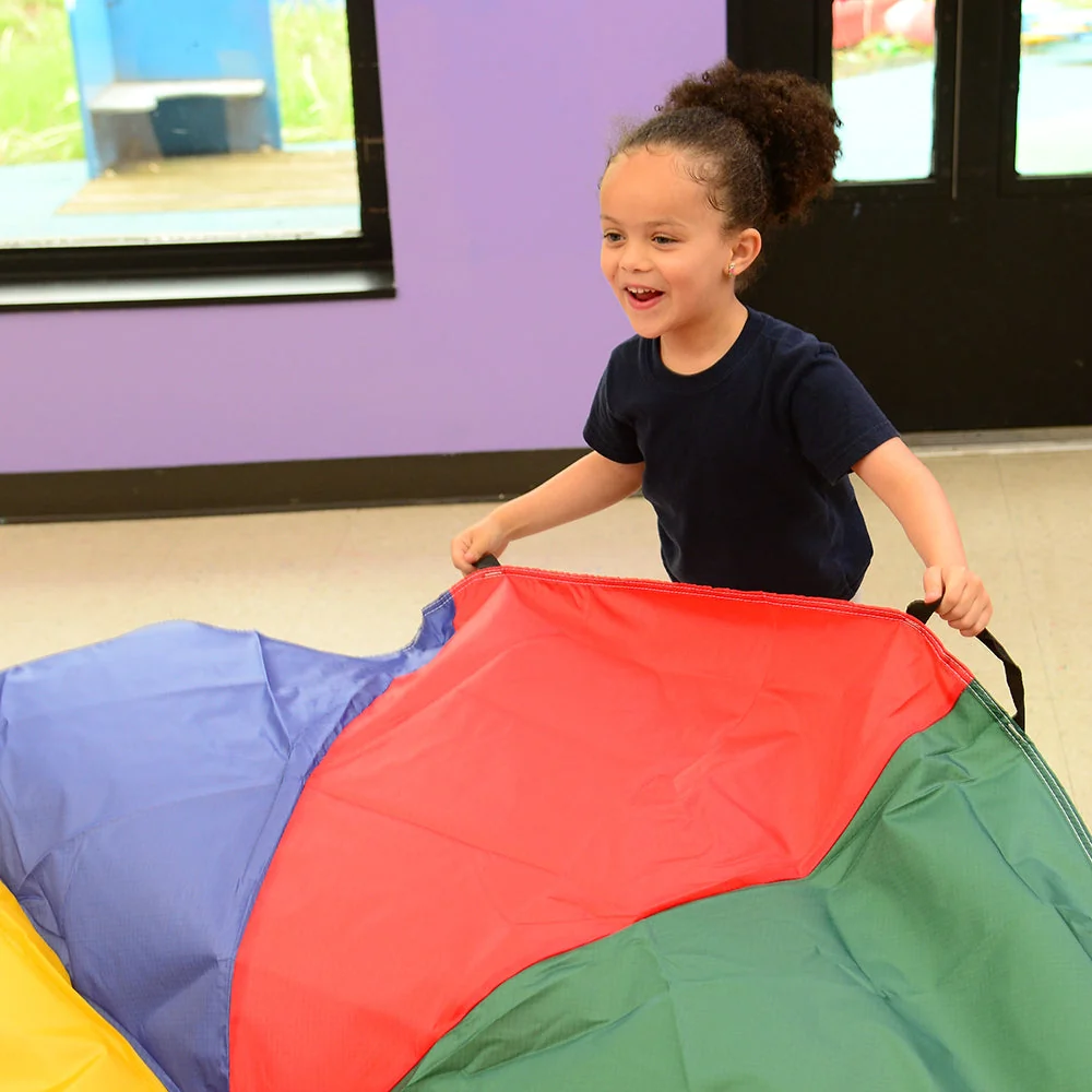 12 Ft "No Rip" Kids Parachute | Multicolor Durable Nylon with Handles & Storage Bag - Image 7