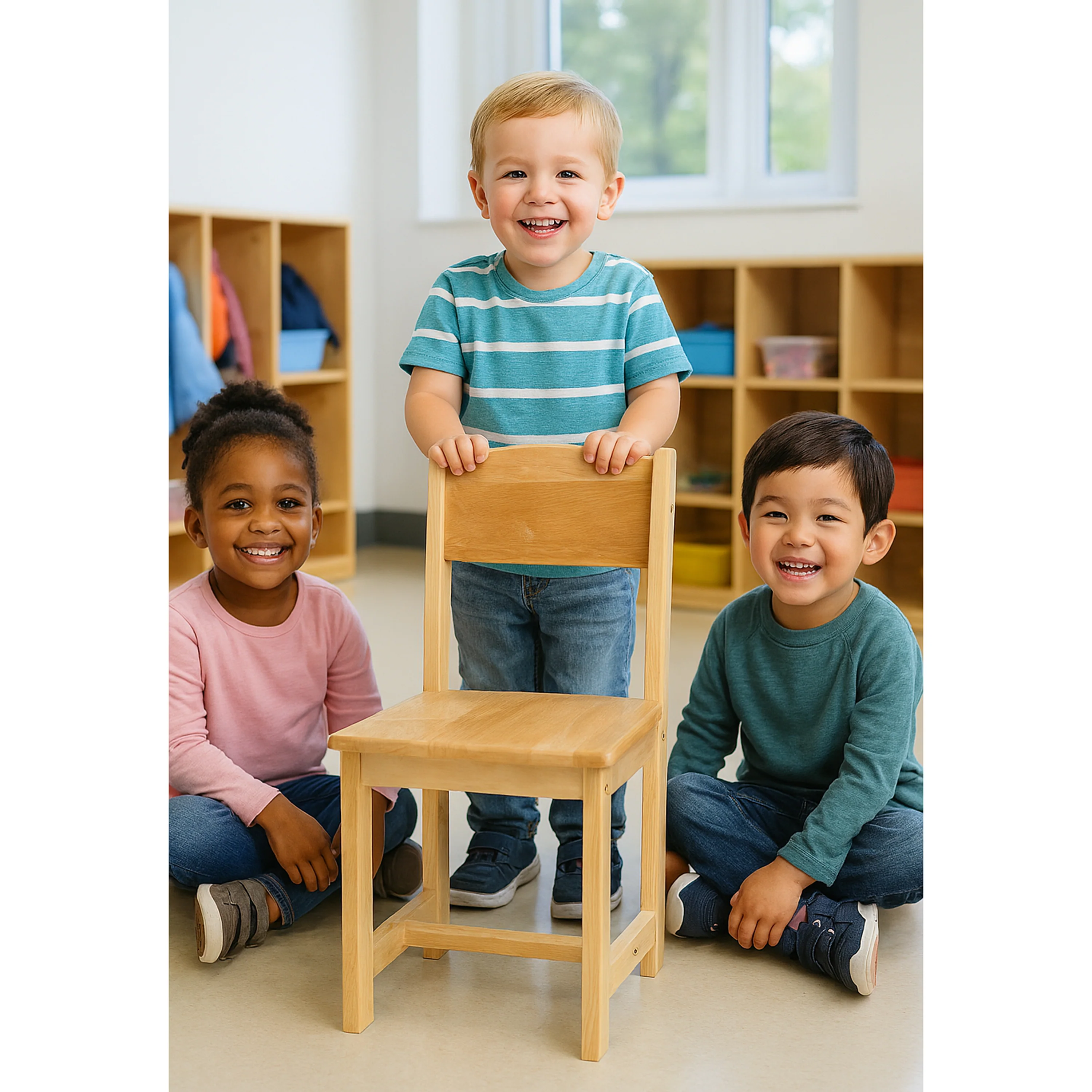 Solid Hardwood Child-Sized Chair | 12" Seat Height, Durable & Safe Classroom Seating - Image 4