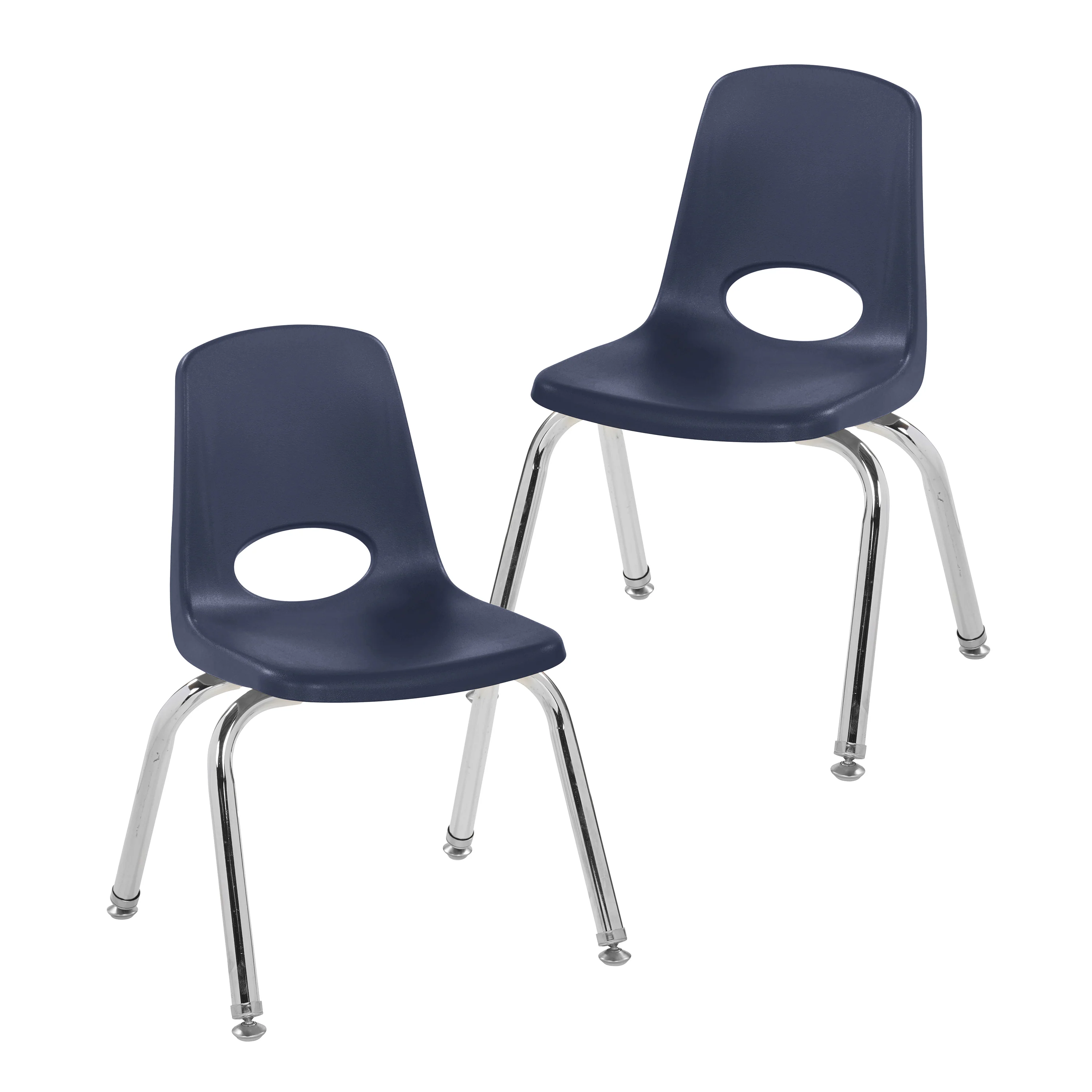 12" Navy Stack Chairs | Set of 2 | Durable Preschool Classroom Seating