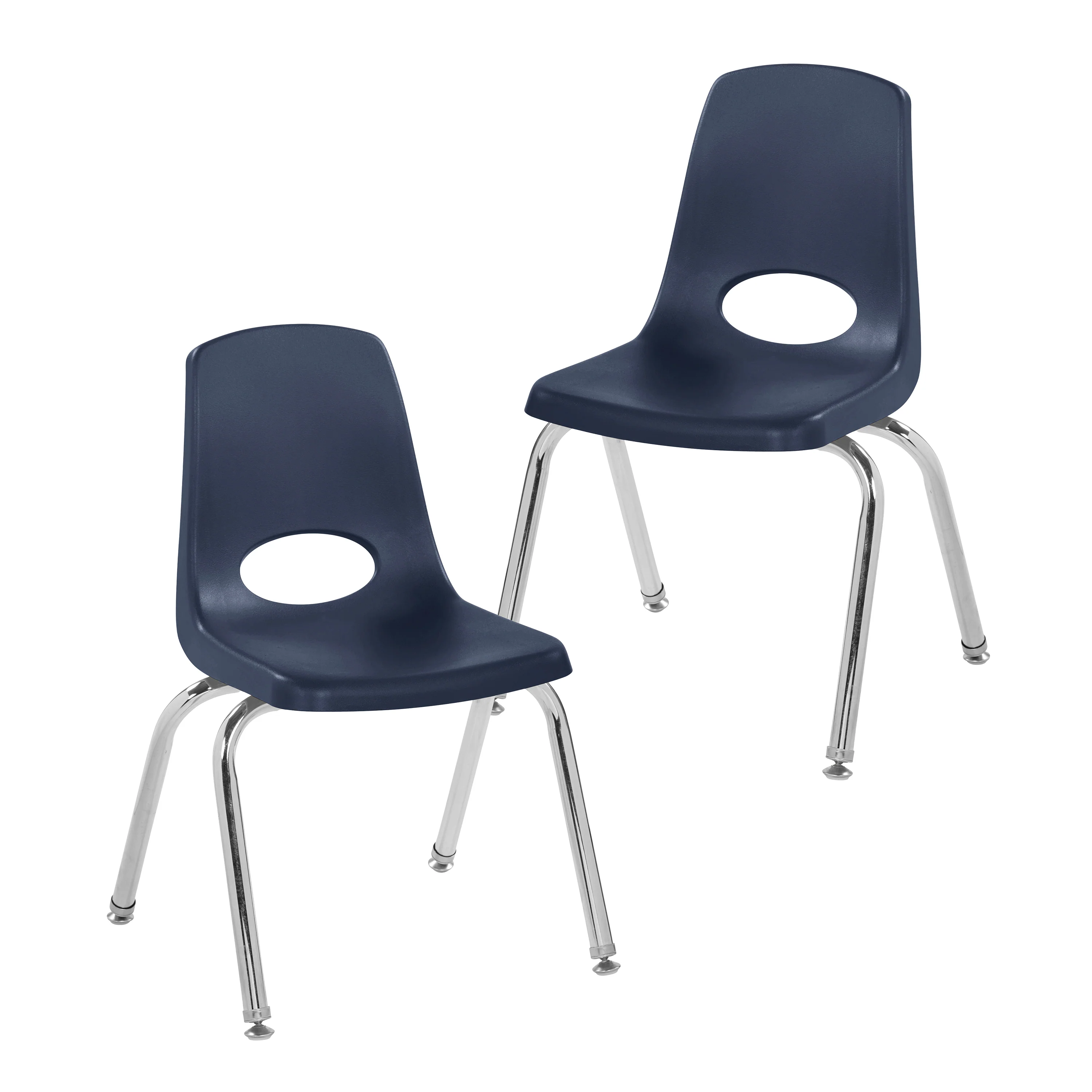 14" Navy Stack Chairs | Set of 2 | Durable Preschool Classroom Seating