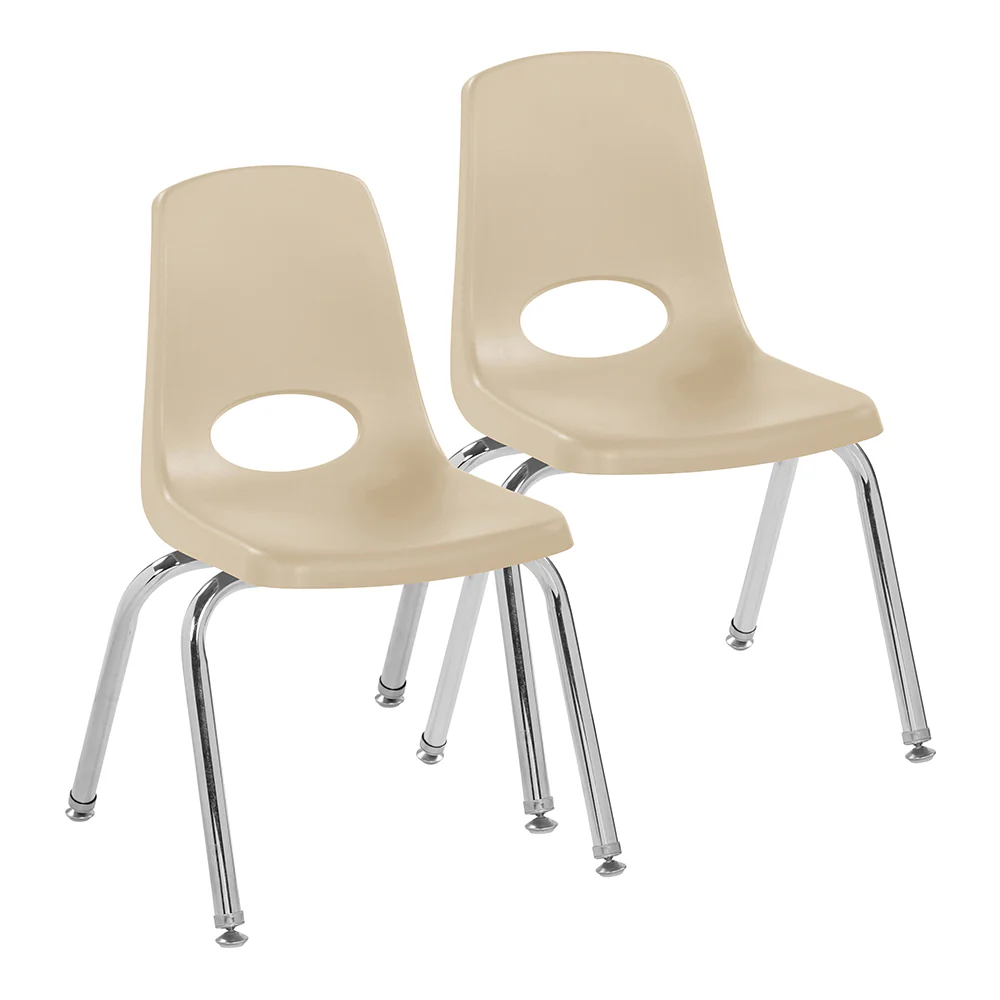 14" Sand Stack Chairs 2-Piece Set | Durable, No-Snag Seating for Classrooms