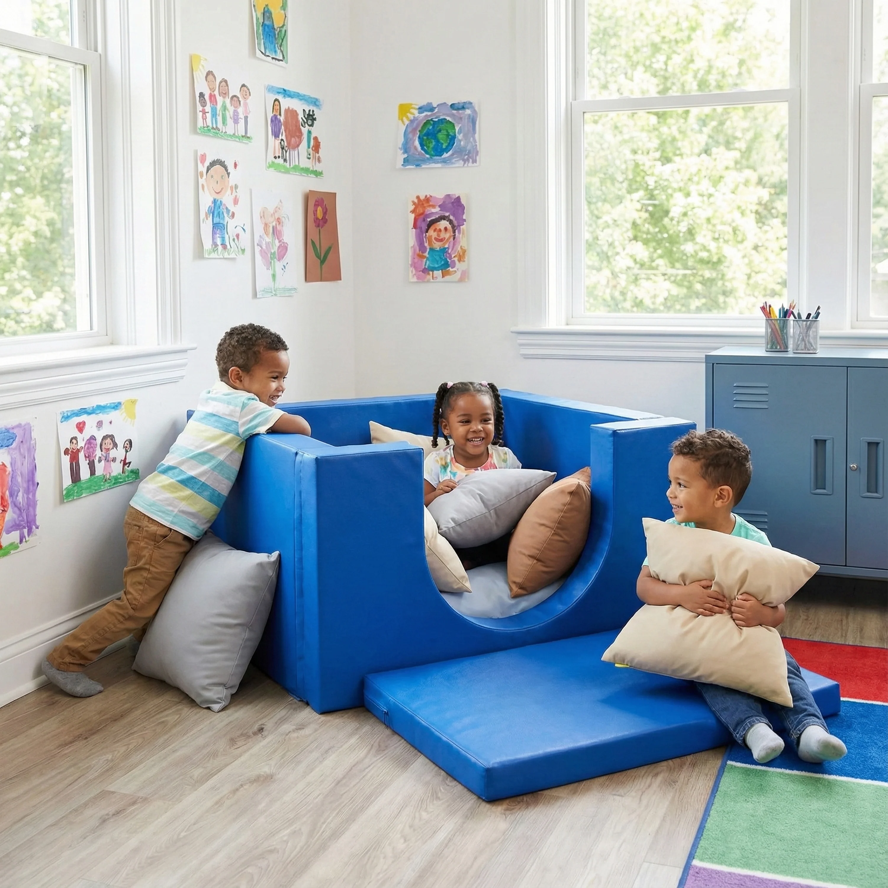 17" Cozy Floor Pillows | 6-Piece Soft Foam Cushion Set | Elements Collection - Image 2