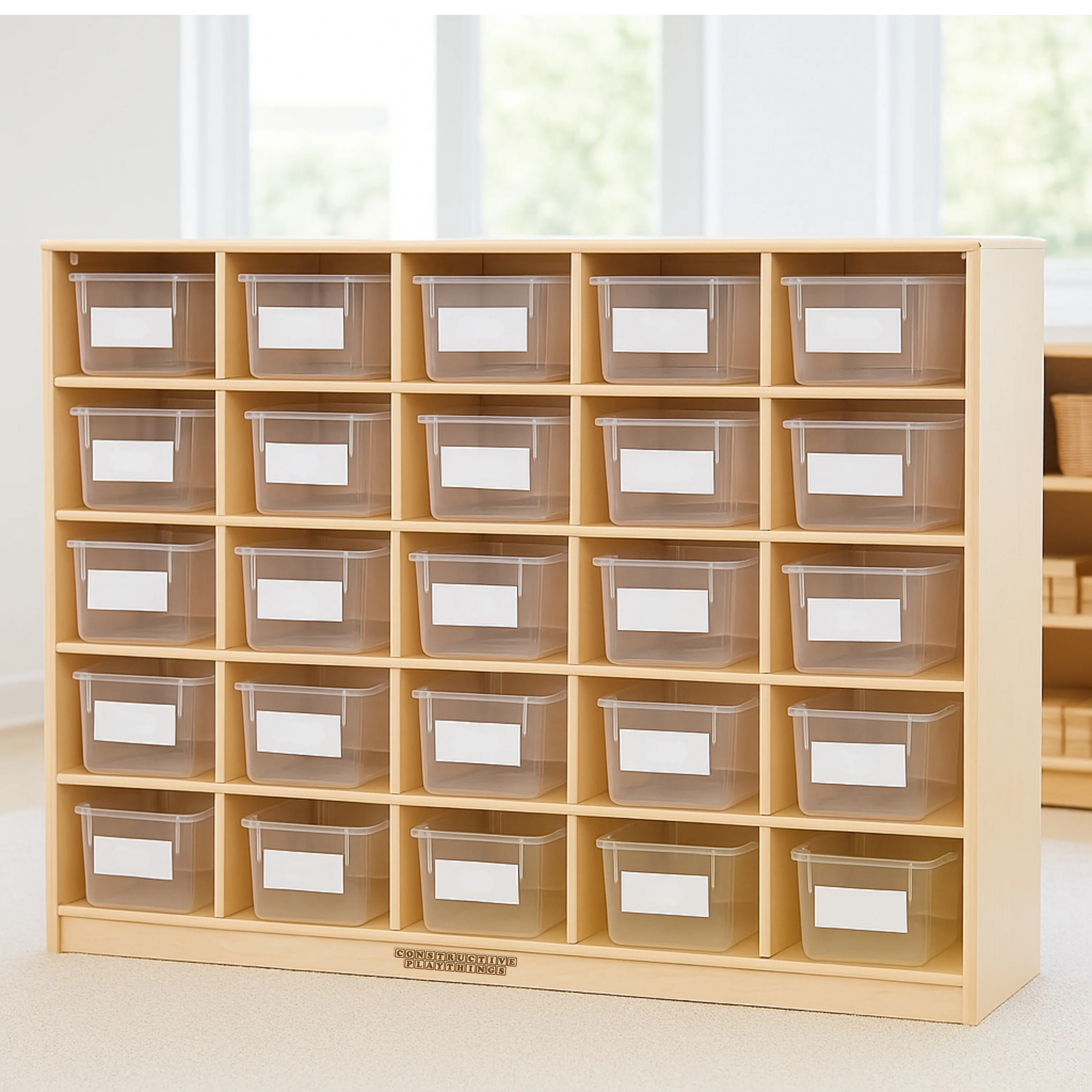25-Cubbie Birch Storage Unit | Classroom Tote Organizer