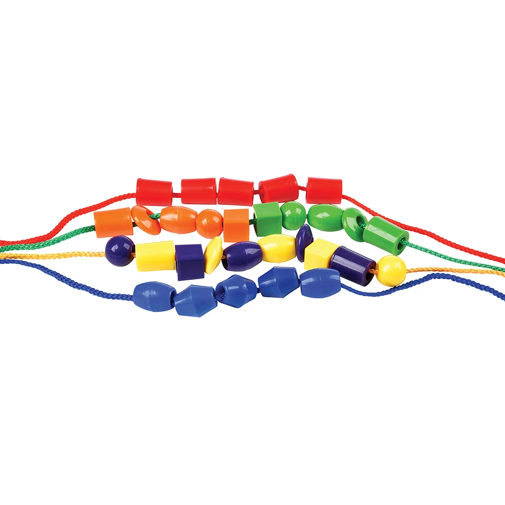 250 Jumbo Plastic Beads with 5 Tipped Lacing Cords - Image 3