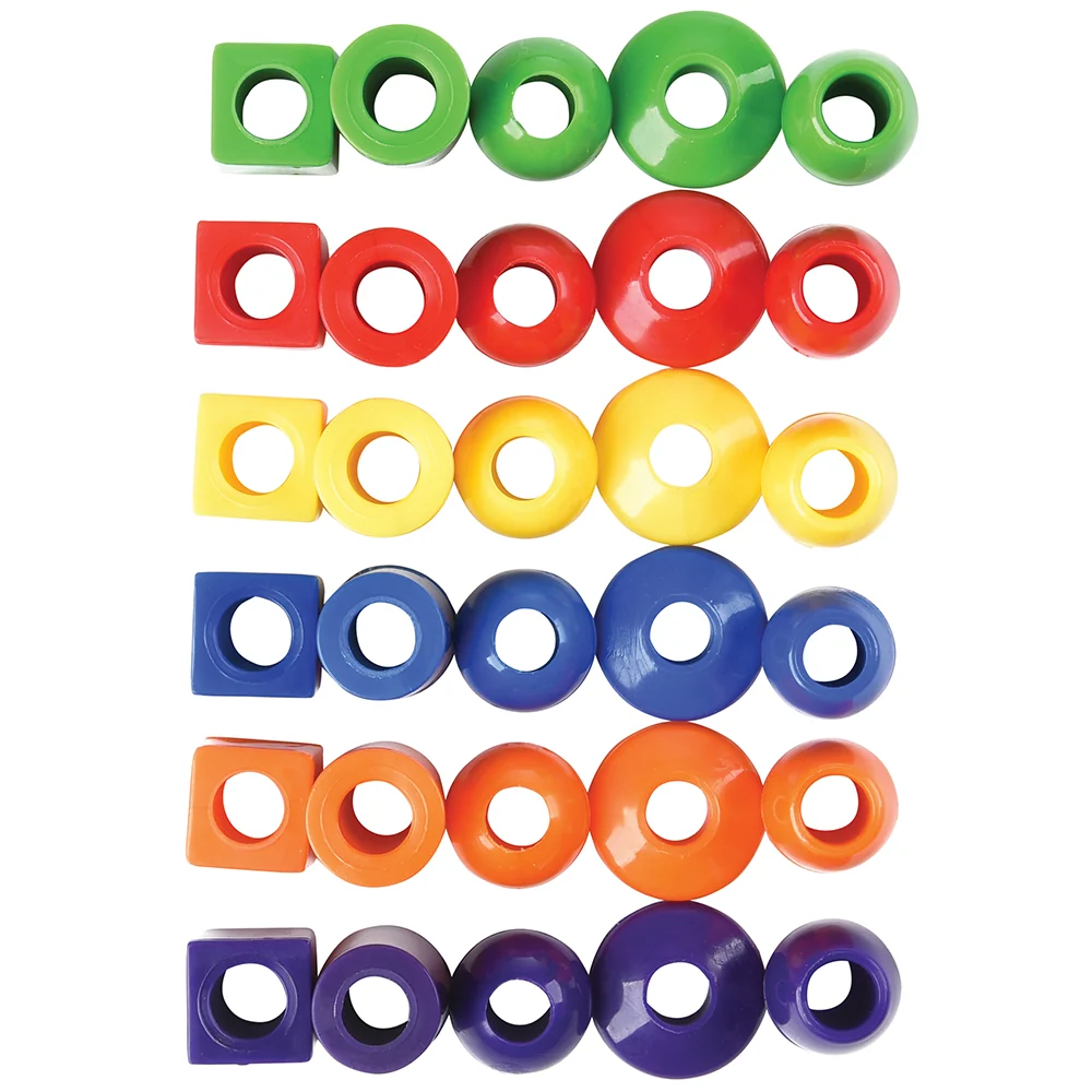 250 Jumbo Plastic Beads with 5 Tipped Lacing Cords - Image 6