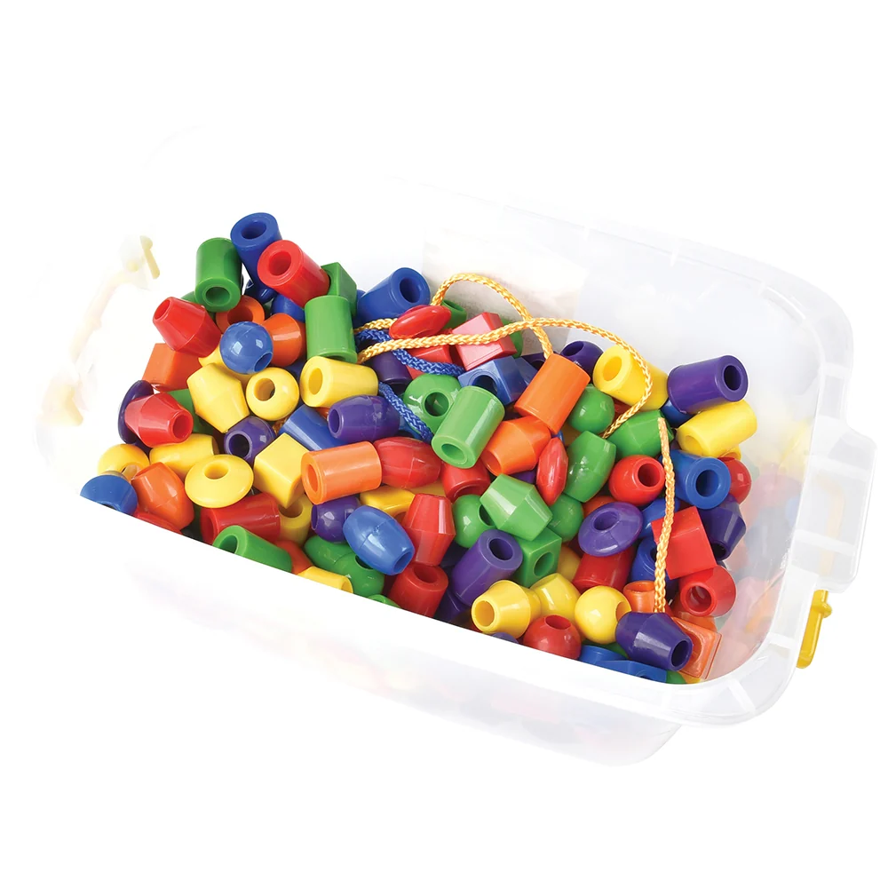 250 Jumbo Plastic Beads with 5 Tipped Lacing Cords - Image 7