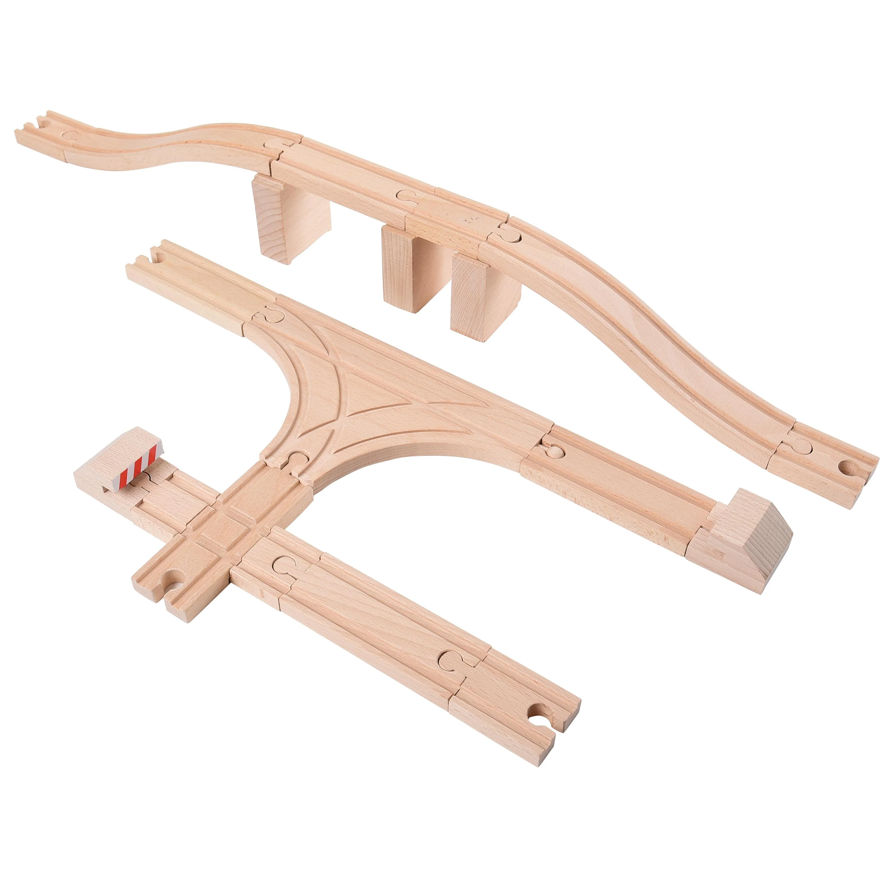 Wooden Train Track Set, 26 Pieces - Image 3