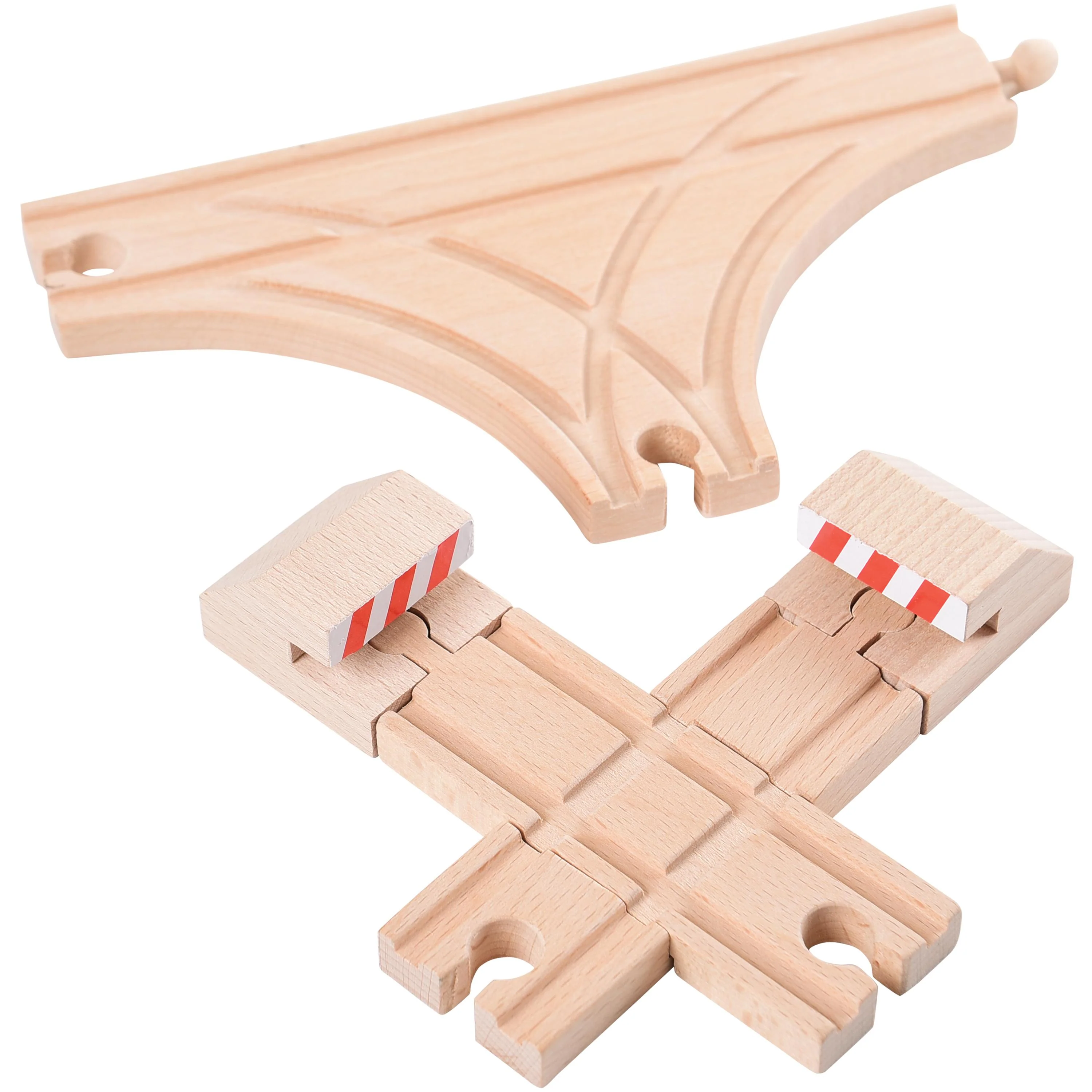 Wooden Train Track Set, 26 Pieces - Image 6