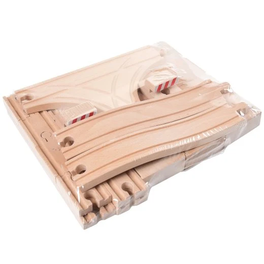 Wooden Train Track Set, 26 Pieces - Image 7