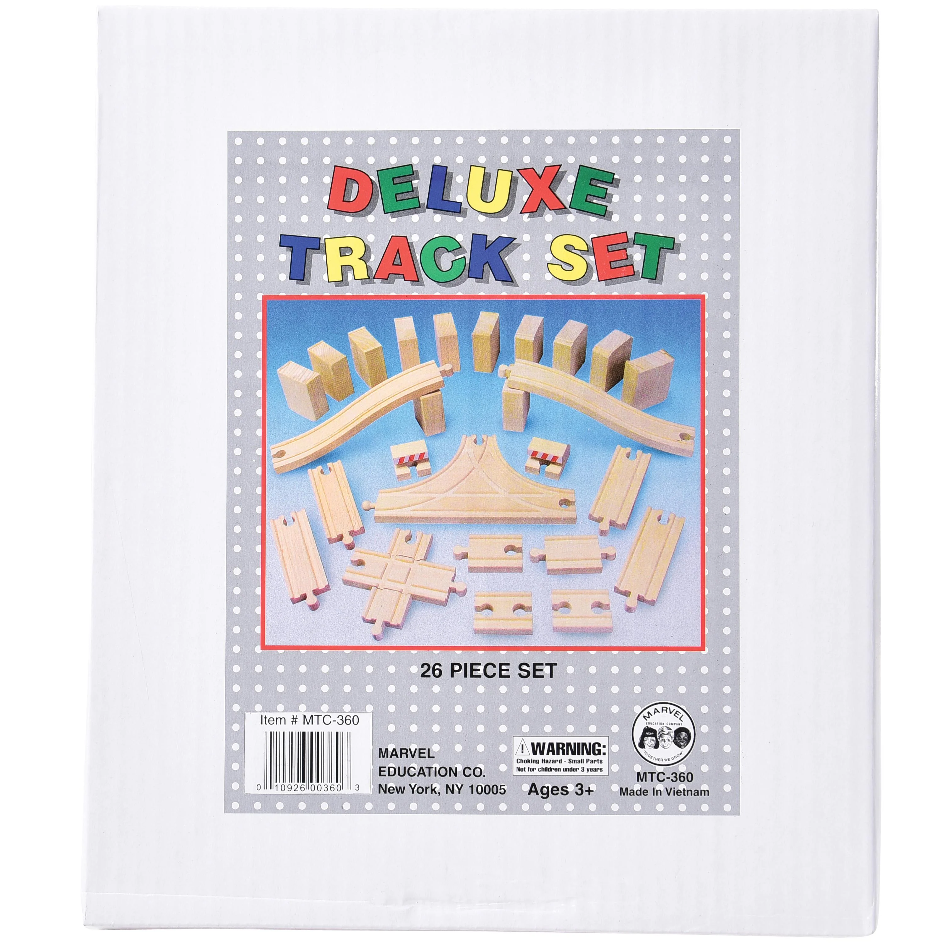 Wooden Train Track Set, 26 Pieces - Image 8