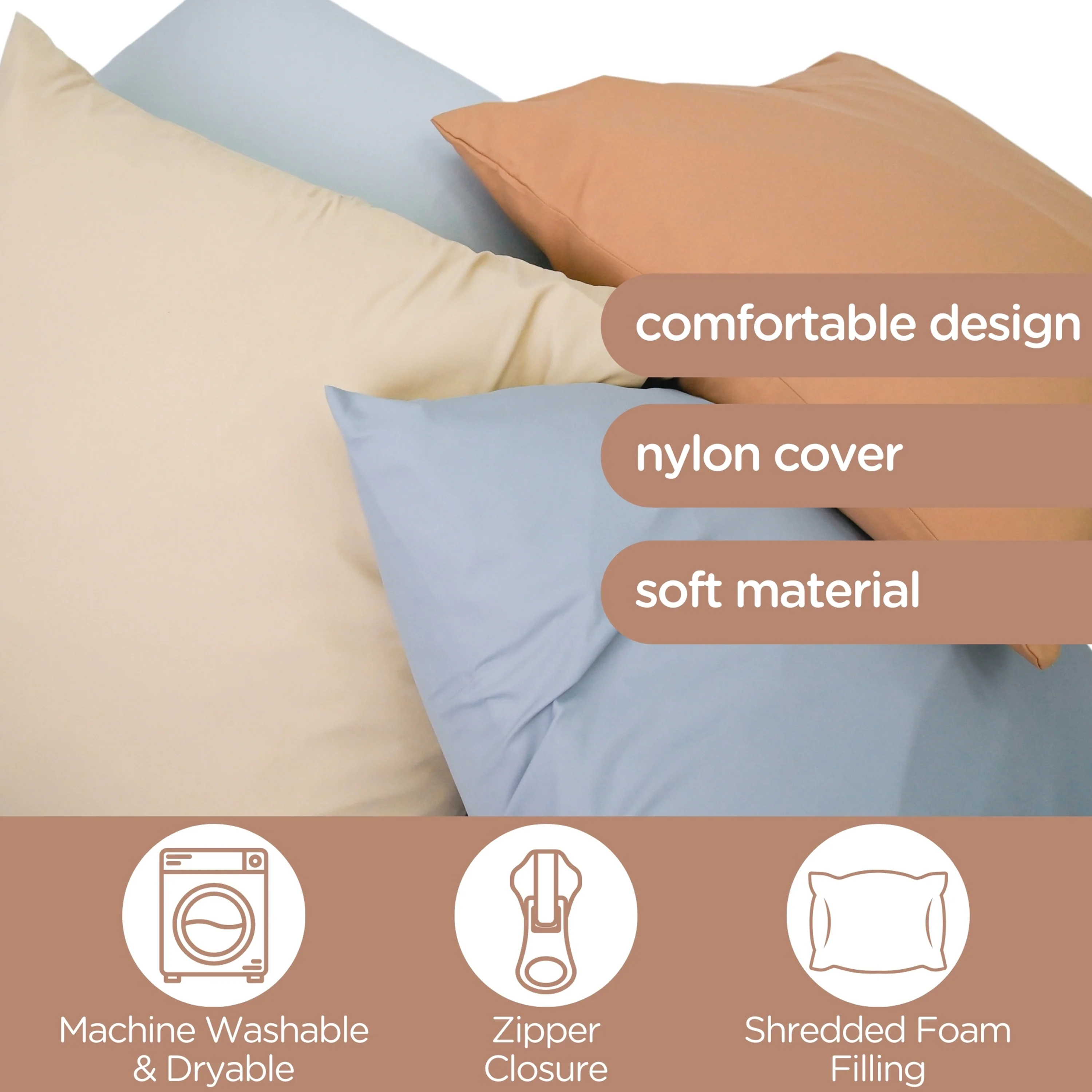 27" Cozy Floor Pillows | 4-Piece Soft Foam Cushion Set | Elements Collection - Image 2