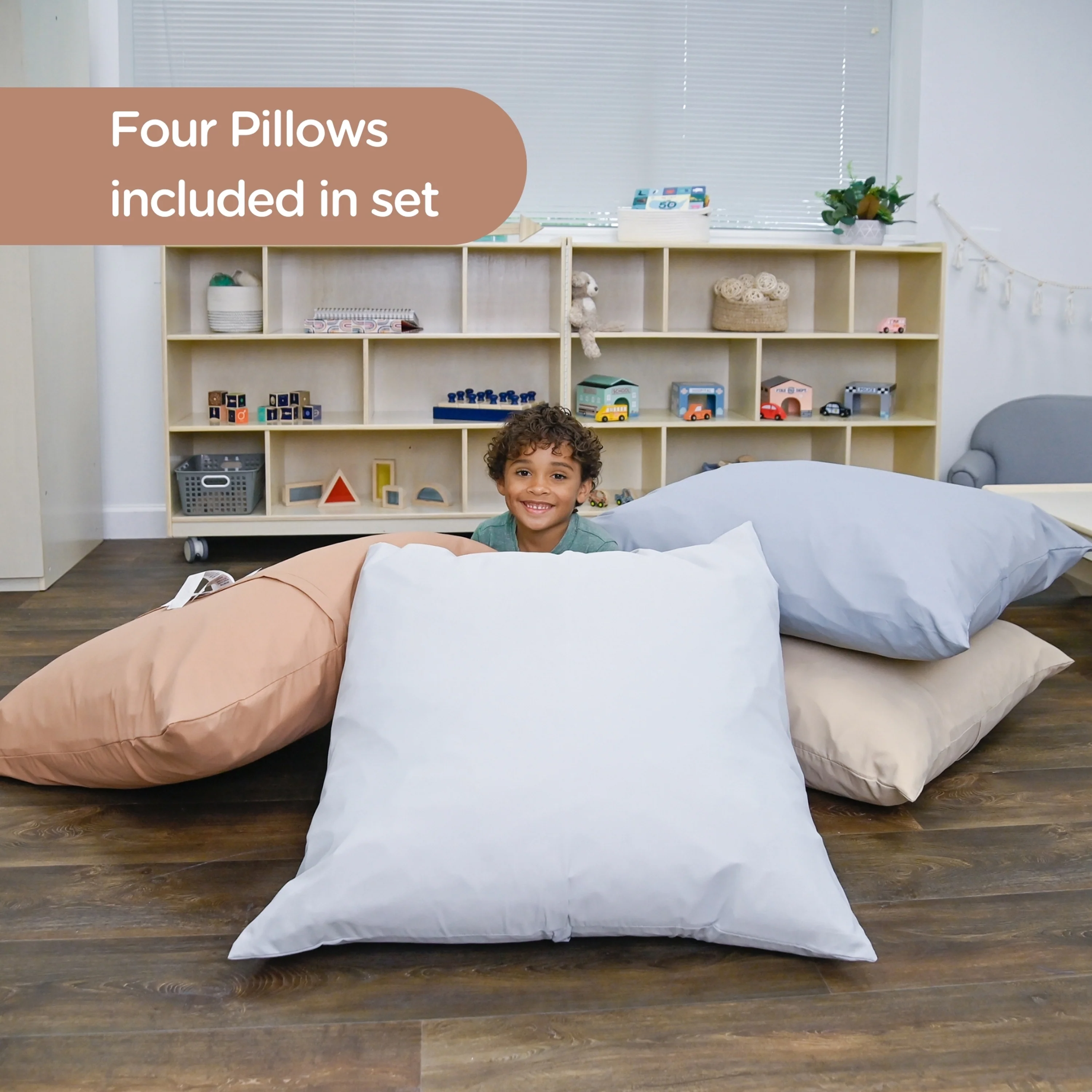 27" Cozy Floor Pillows | 4-Piece Soft Foam Cushion Set | Elements Collection - Image 6