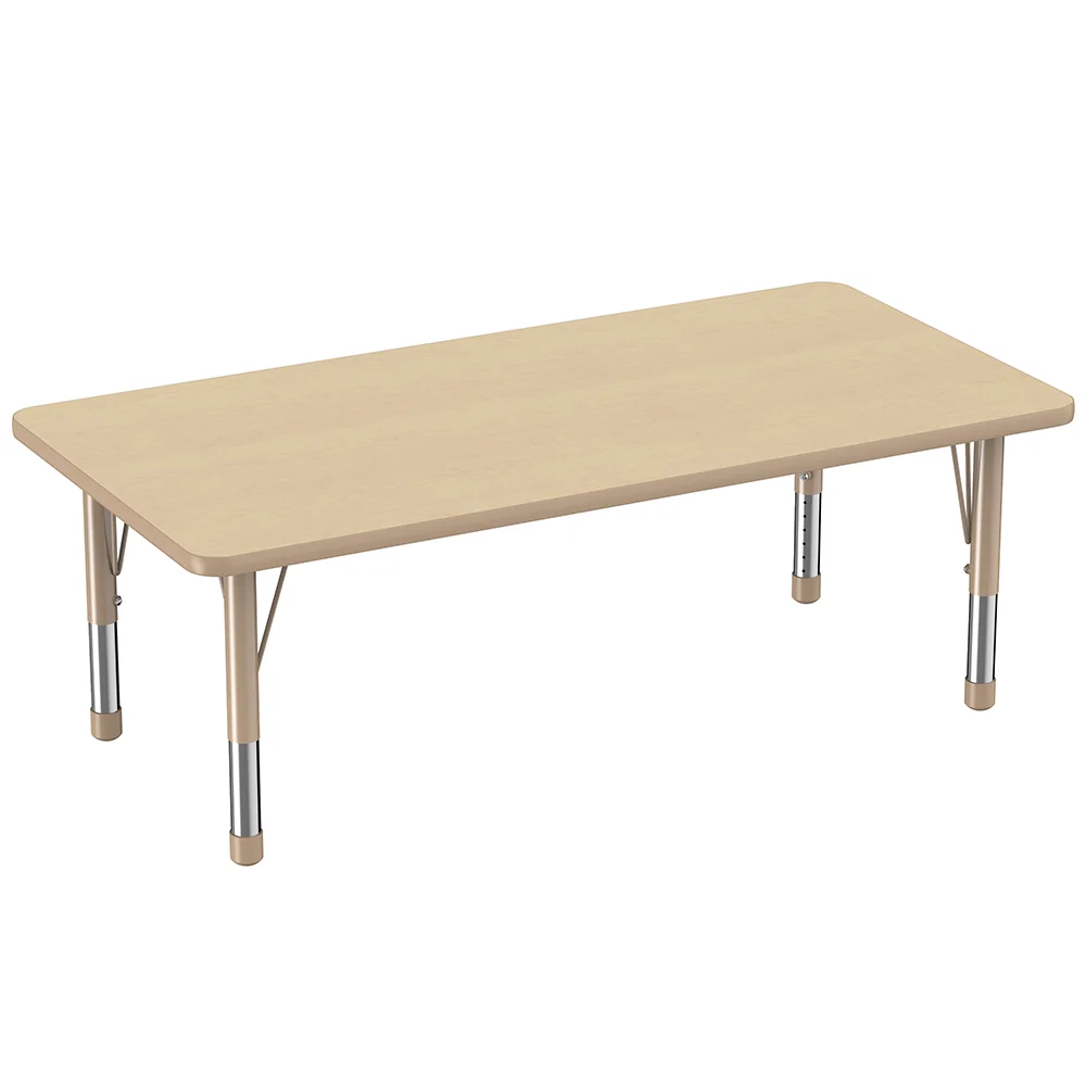 30x60 Maple Adjustable Activity Table | Easy-Clean, Durable with T-Molding Edge