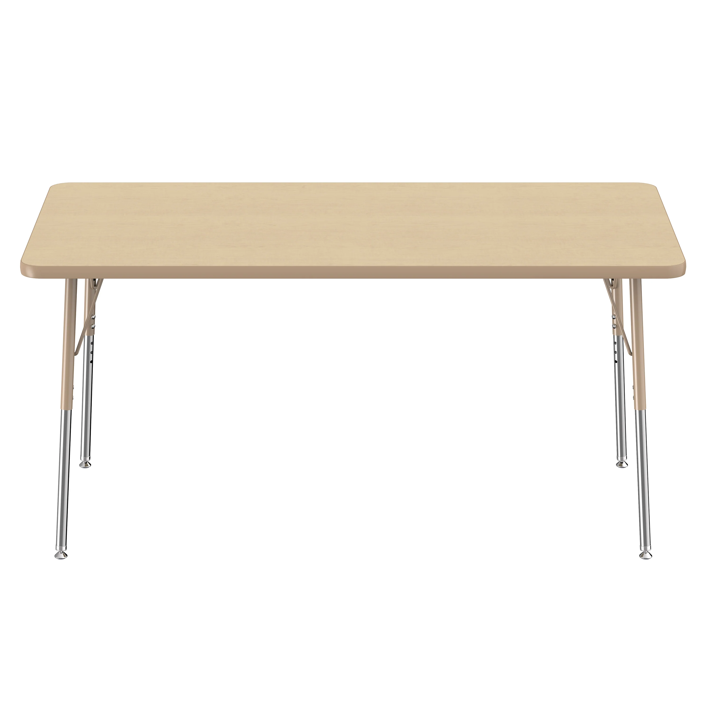 30" x 60" Maple Adjustable Activity Table | Durable Classroom Table with Standard Chrome Legs - Image 2