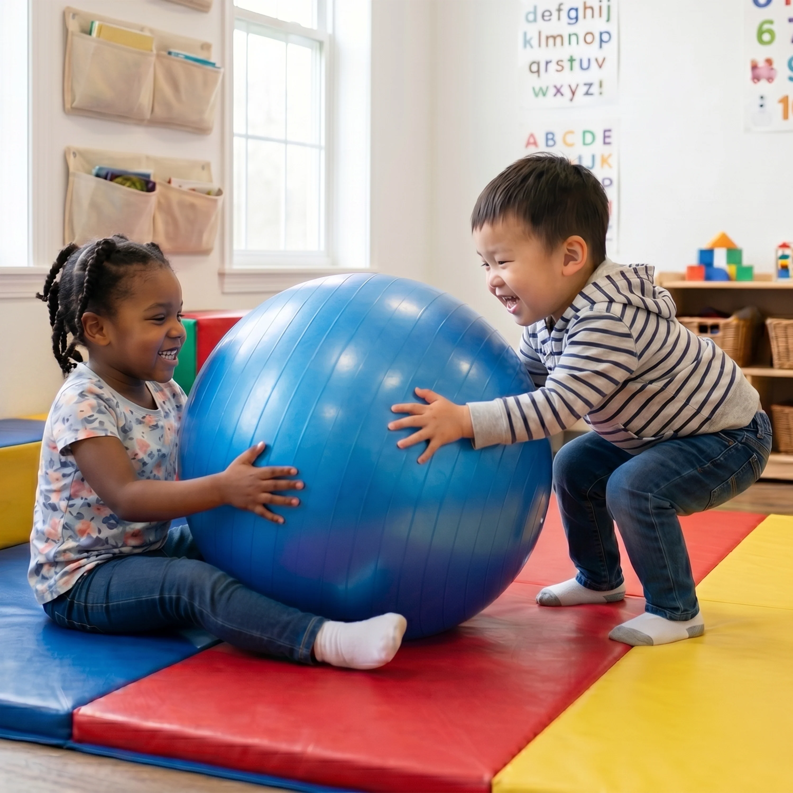 36-inch Blue Tumble Ball | Durable, Non-Slip Super Size Ball - Image 2