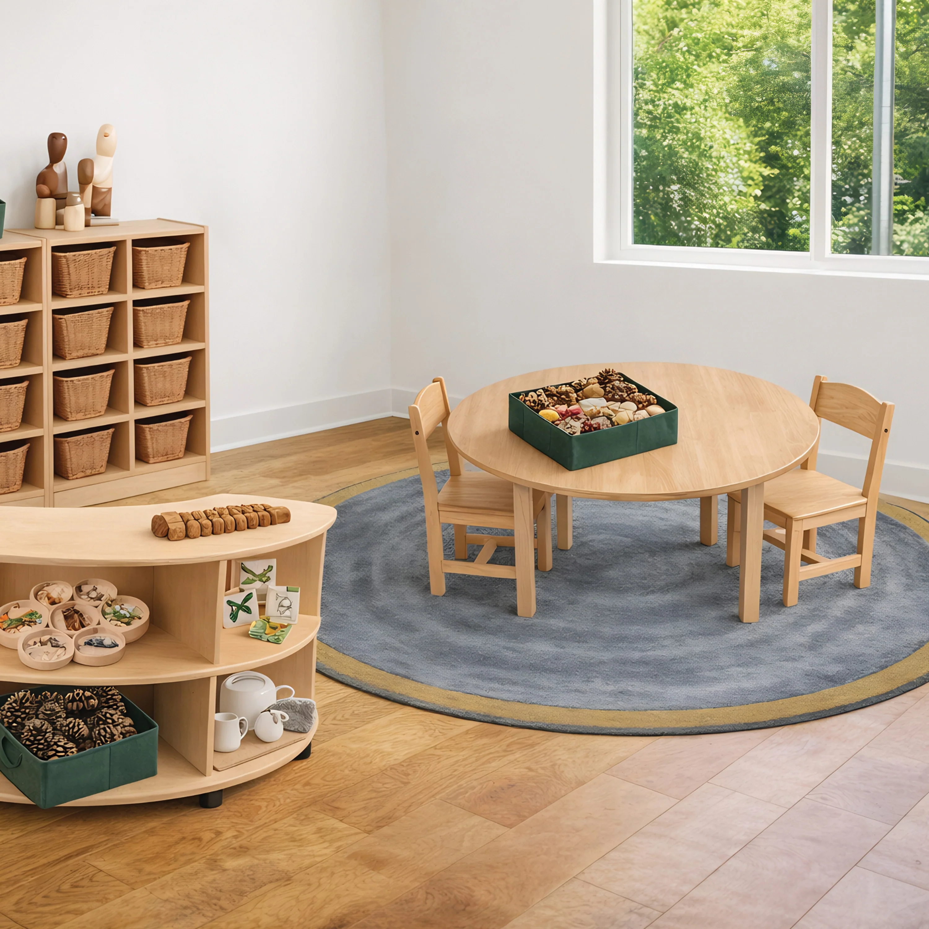 36" Round Solid Hardwood Table & 2 Chairs Set | Child-Sized - Image 5