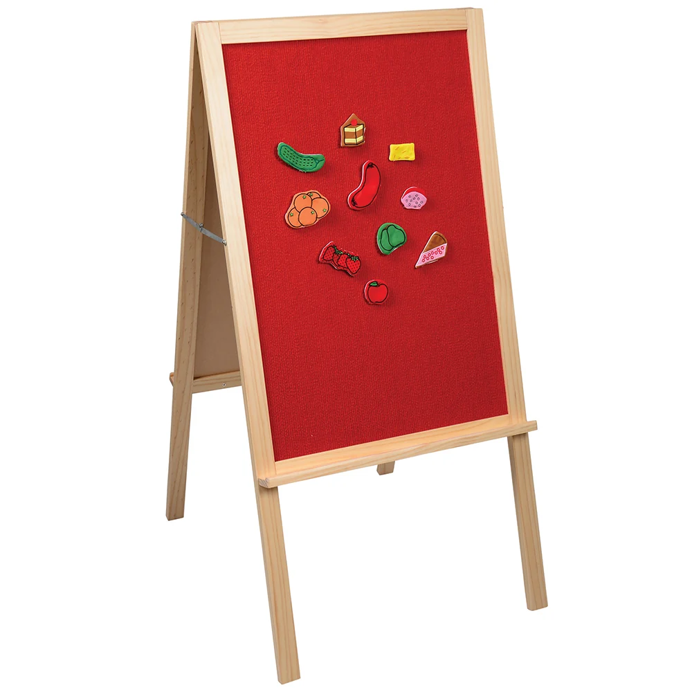 4-in-1 Wooden Easel with Magnetic Write-and-Wipe Board - Image 2