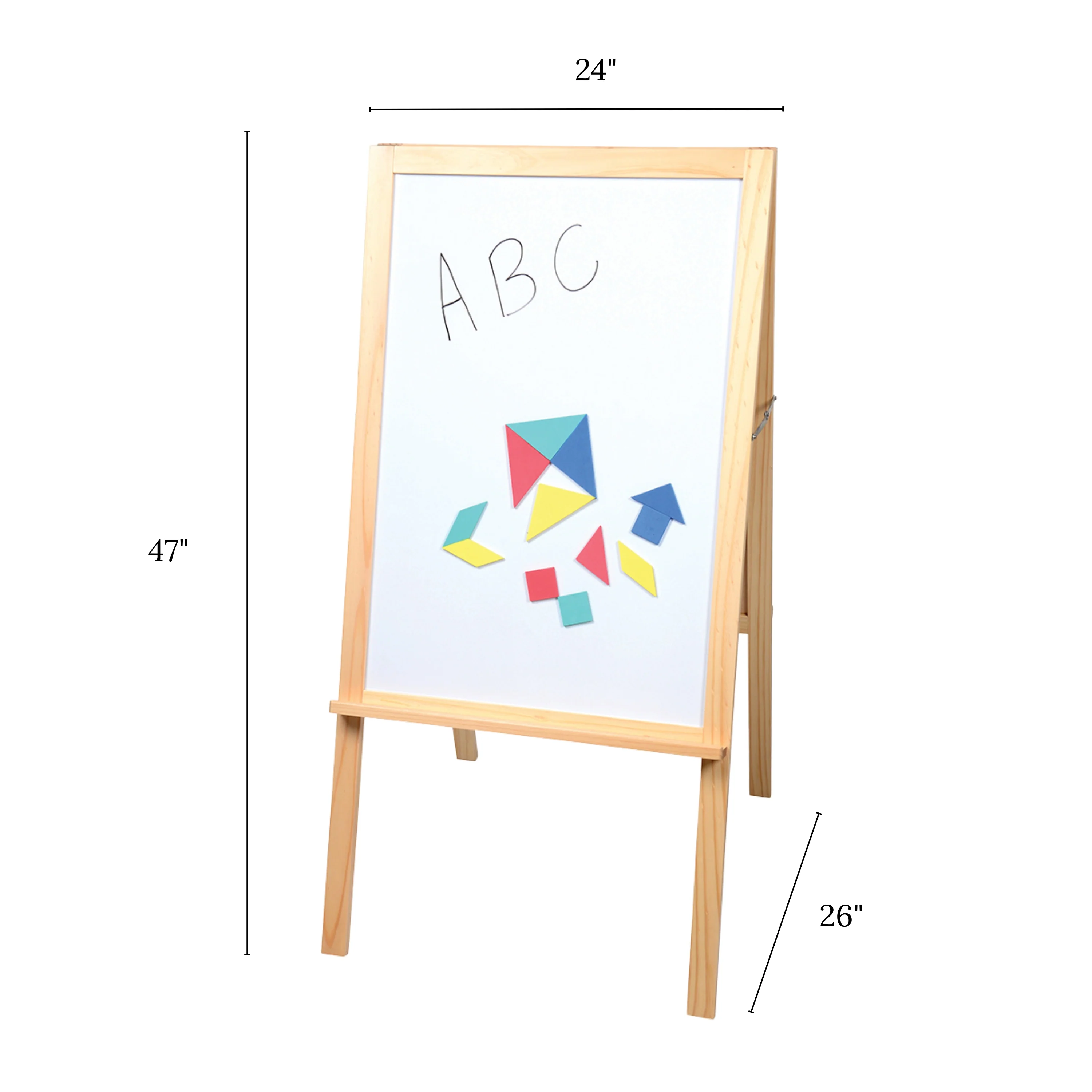 4-in-1 Wooden Easel with Magnetic Write-and-Wipe Board - Image 4