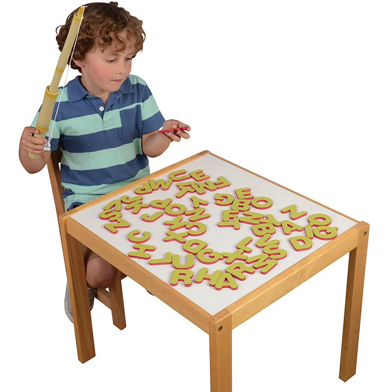 A-B-C Magnetic Fishing Learning Set | 4 Bamboo Poles & 104 Foam Alphabet Letters - Image 7