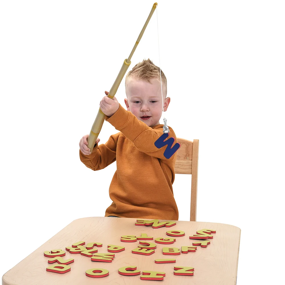 A-B-C Magnetic Fishing Learning Set | 4 Bamboo Poles & 104 Foam Alphabet Letters - Image 8