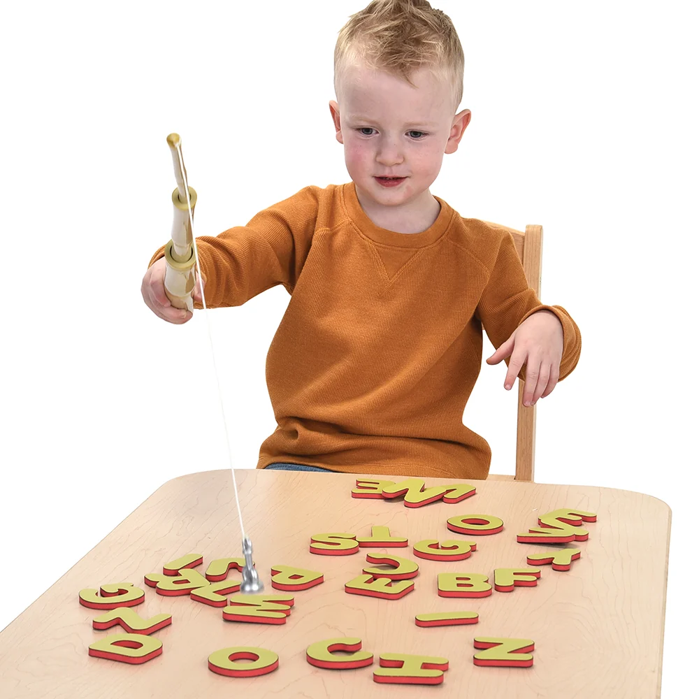 A-B-C Magnetic Fishing Learning Set | 4 Bamboo Poles & 104 Foam Alphabet Letters - Image 9