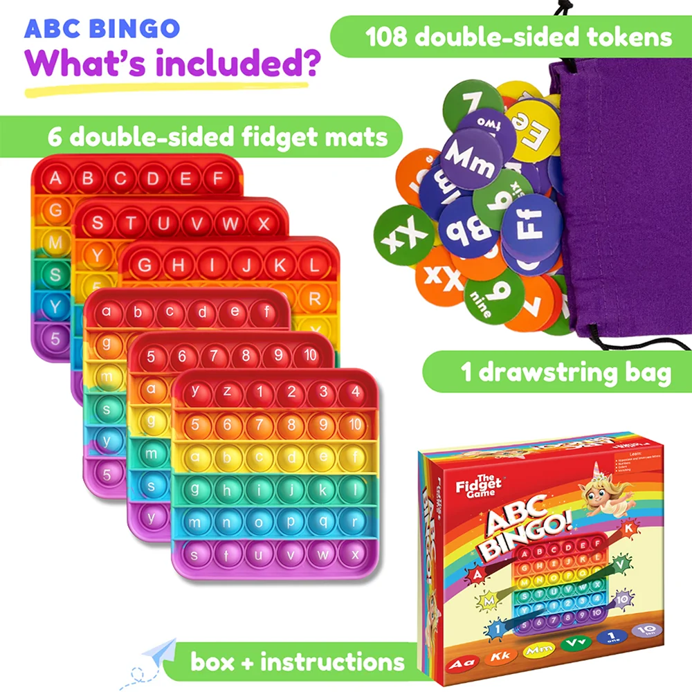 ABC Pop & Match Bingo | Multisensory Alphabet, Number & Color Preschool Learning Game | 115-Piece Set - Image 5
