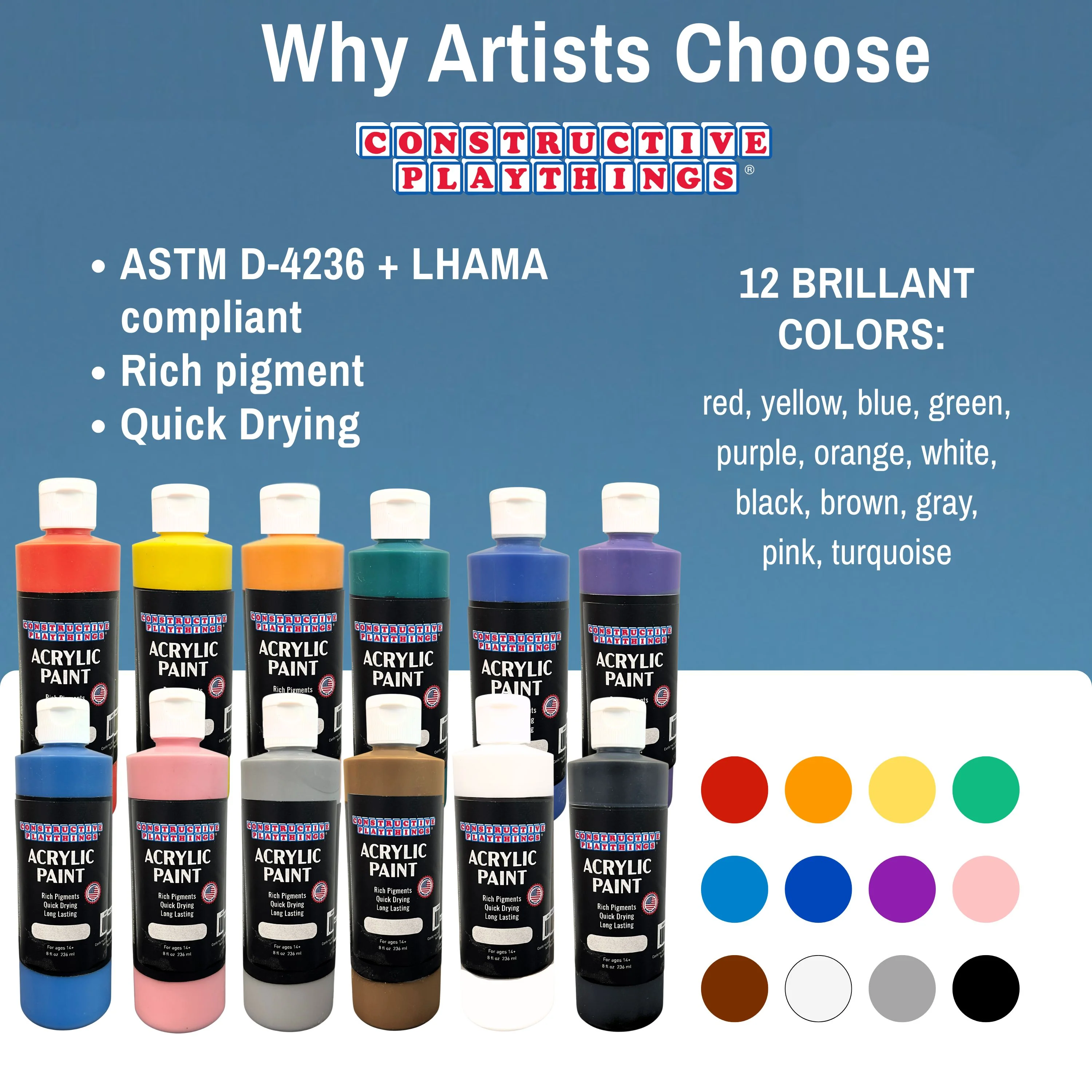 Acrylic Paint Set – 12 Vibrant Colors - Image 4