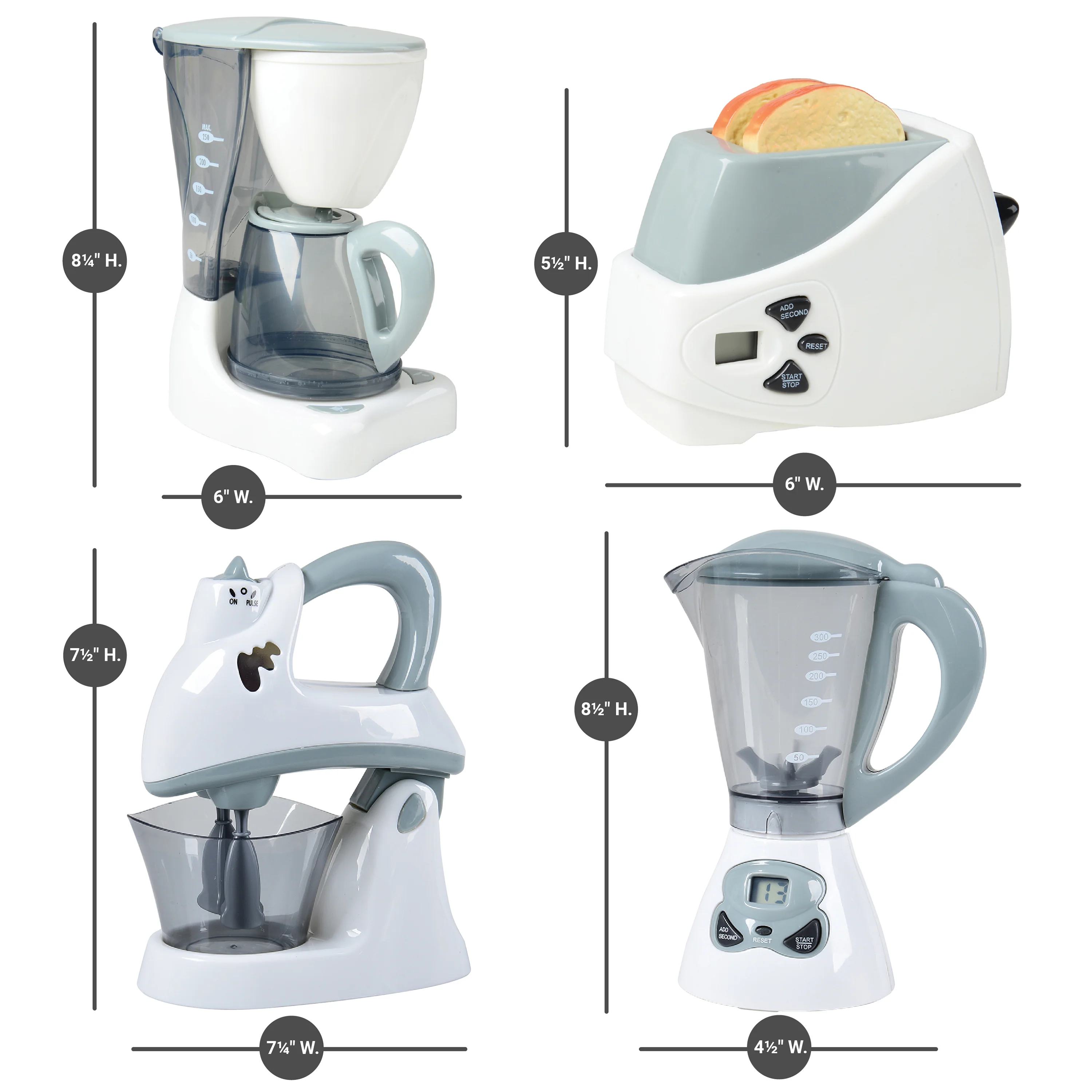 Action-Fun Appliances | Realistic Toy Mixer, Blender, Coffee Maker & Toaster - Image 5