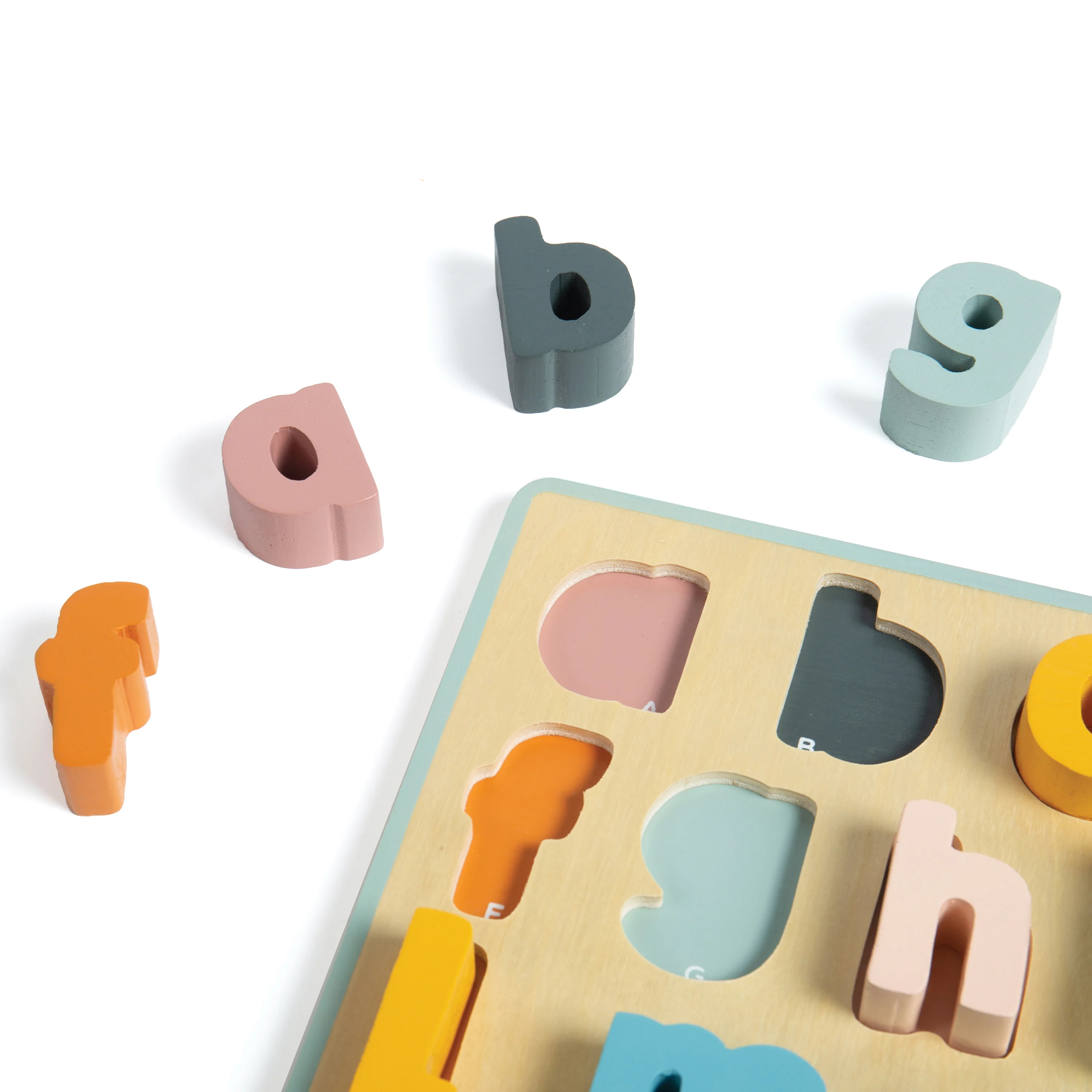 Lowercase Alphabet Wooden Puzzle | 26 Piece ABC Learning Board with Color-Matched Letters - Image 4