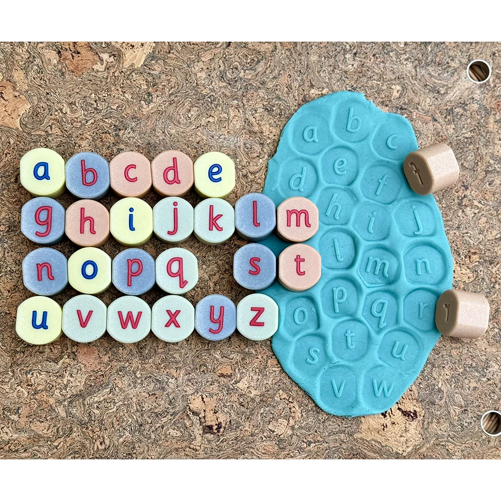 Tactile Lowercase Alphabet Stamping Stones | Durable Literacy Stampers - Image 2