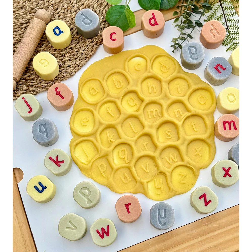 Tactile Lowercase Alphabet Stamping Stones | Durable Literacy Stampers - Image 9