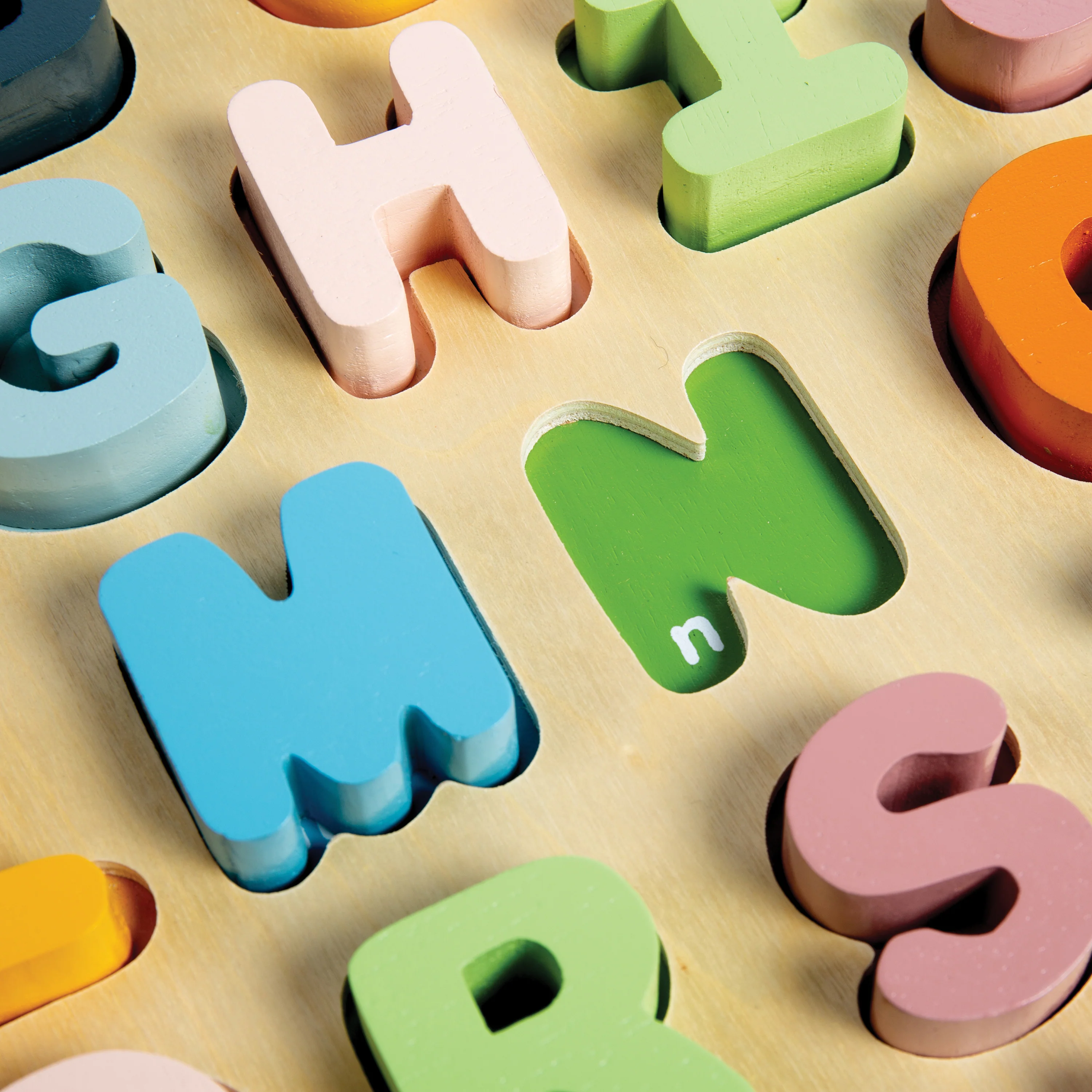 Uppercase Alphabet Wooden Puzzle | 26 Piece ABC Learning Board with Color-Matched Letters - Image 3