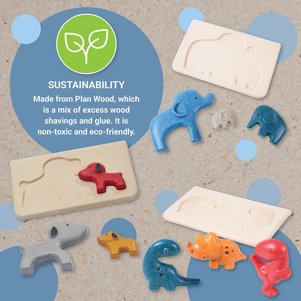 Chunky Animal Puzzle Set | Eco-Friendly, Multi-Purpose Learning Toy - Image 3