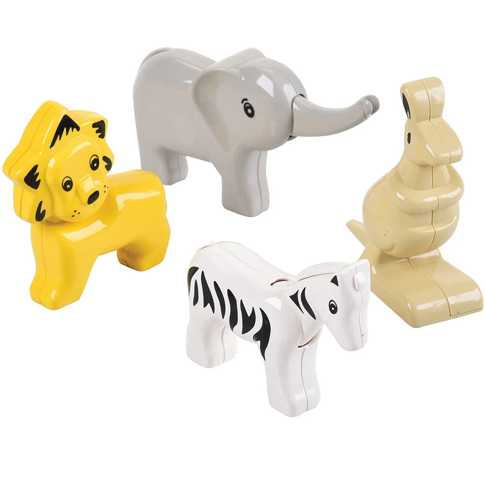 Animals for Preschool Building Bricks | 17-Piece Dinosaur, Wild & Farm Animal Play Set - Image 4