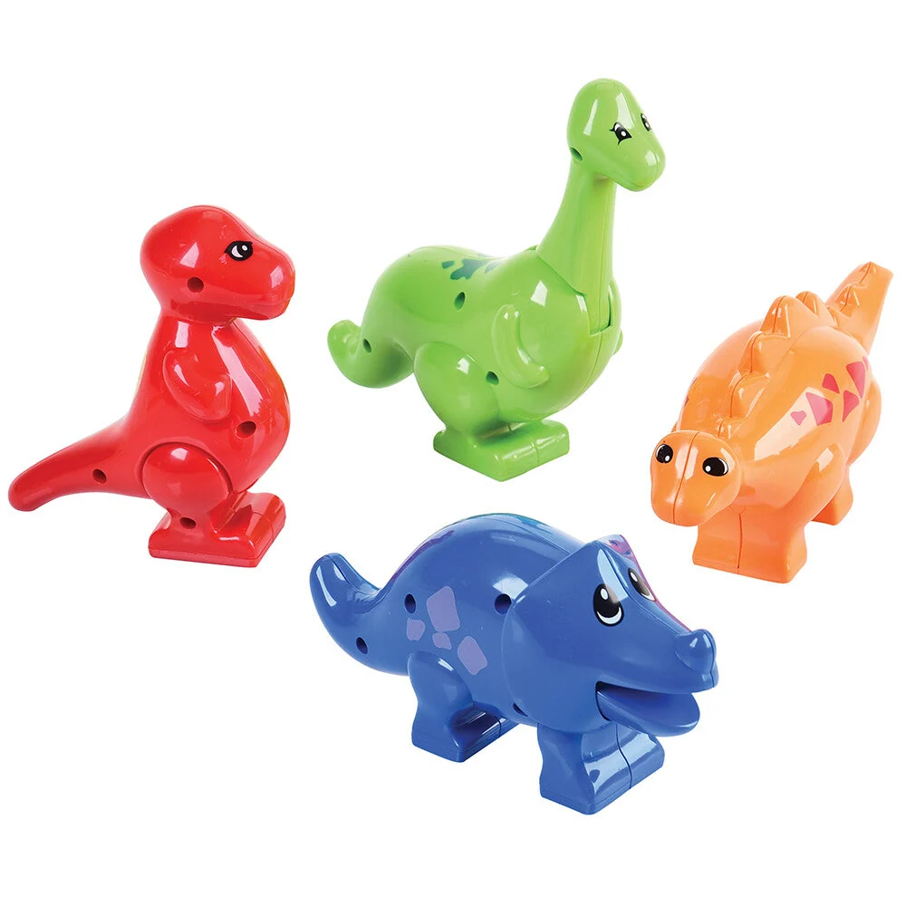 Animals for Preschool Building Bricks | 17-Piece Dinosaur, Wild & Farm Animal Play Set - Image 7