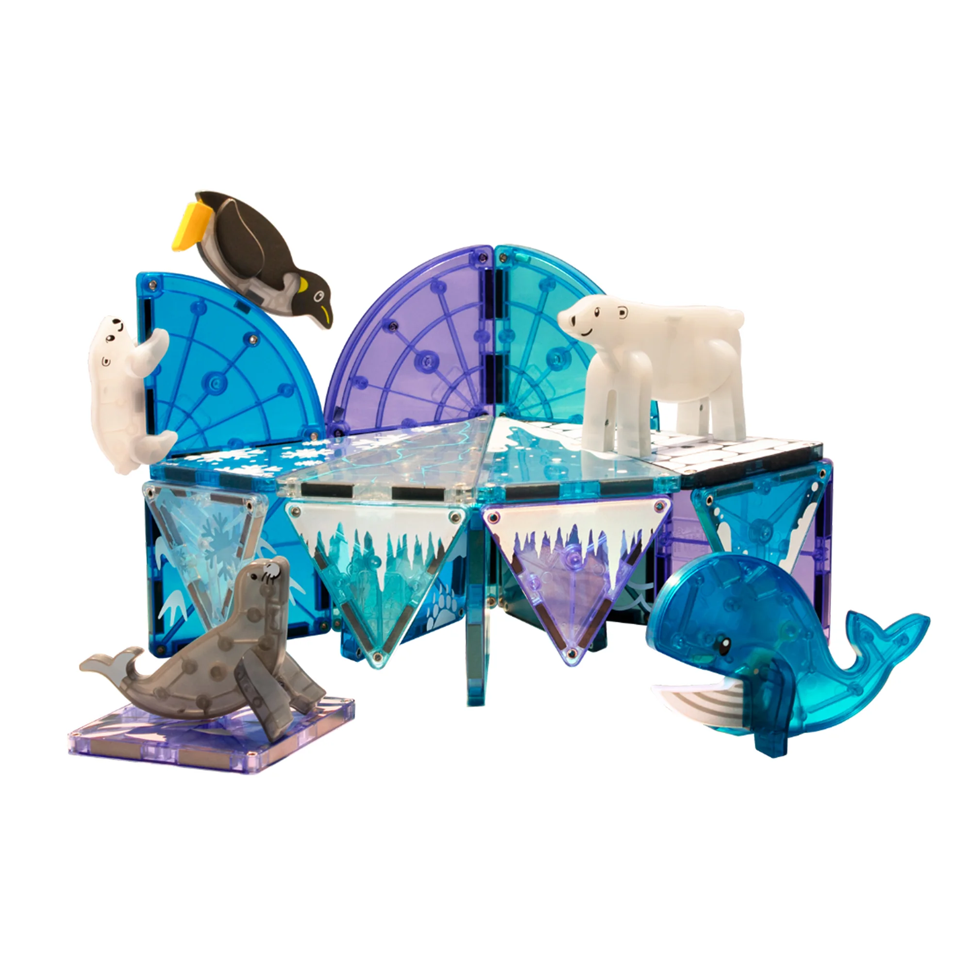 Magna-Tiles Arctic Adventure Set | 25-Piece Magnetic Building Tiles with Polar Animals
