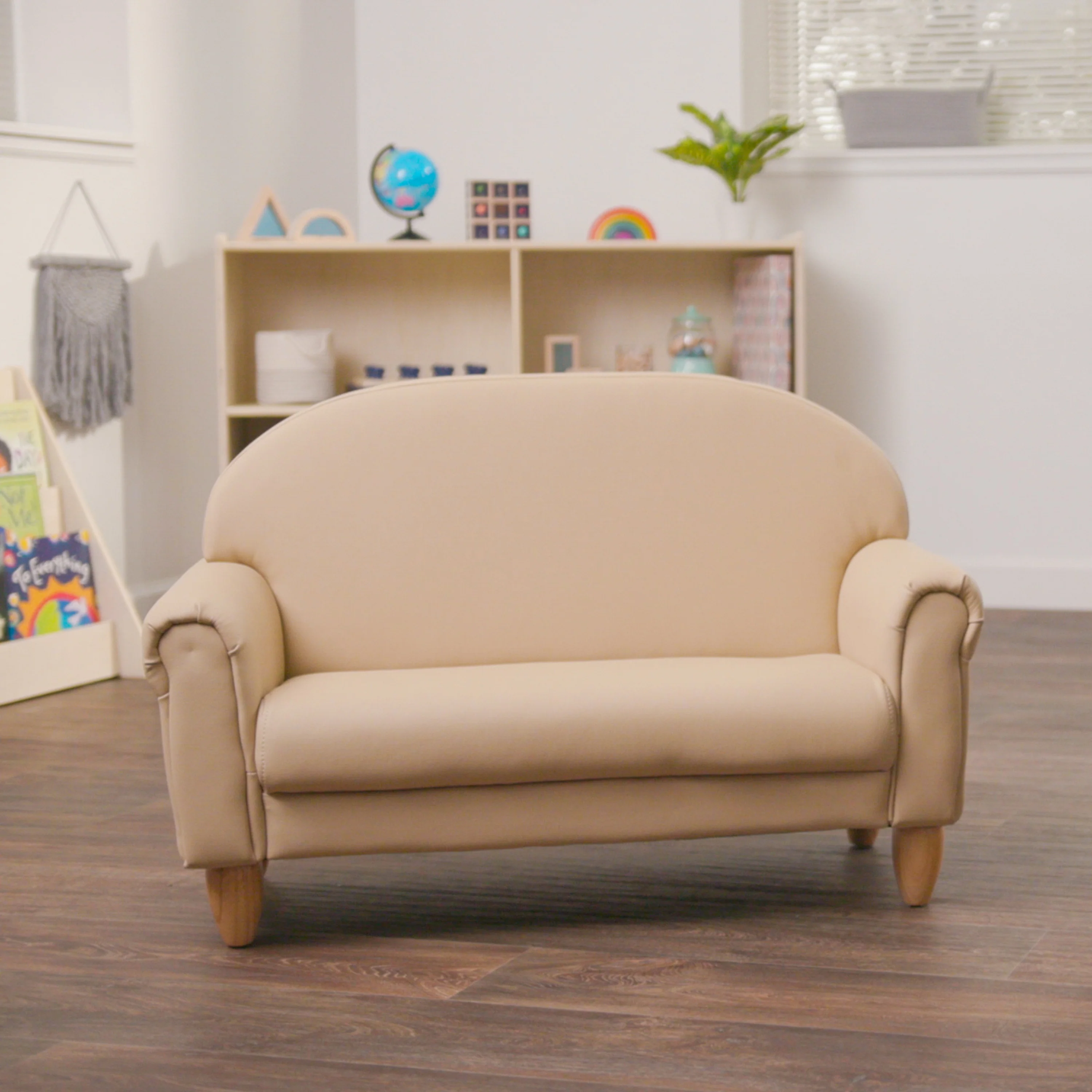 As We Grow™ Kids Sofa | Adjustable Vegan-Leather Seating with Natural Wood Legs - Image 2