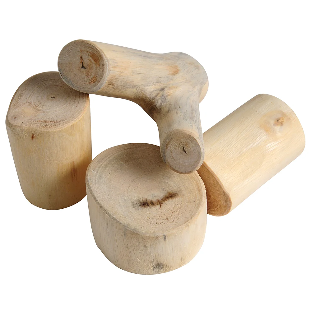 Baby Tree Blocks | 12-Piece Eco-Friendly Wooden Building Set with Natural Barkless Finish - Image 2