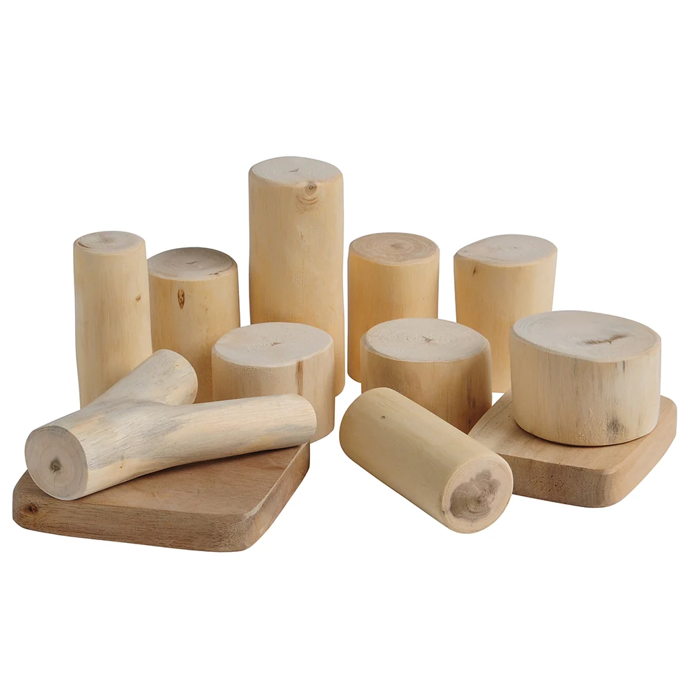 Baby Tree Blocks | 12-Piece Eco-Friendly Wooden Building Set with Natural Barkless Finish - Image 5