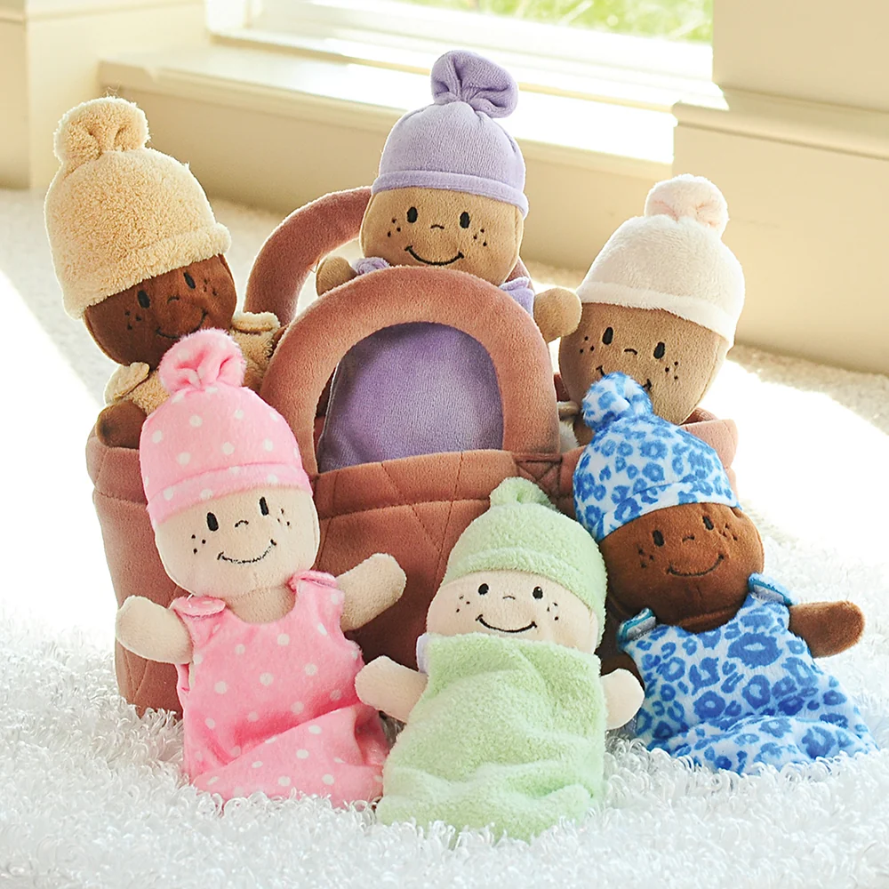 Basket of Babies | Six Soft, Diverse Dolls with Removable Dresses & Take-Along Basket - Image 7