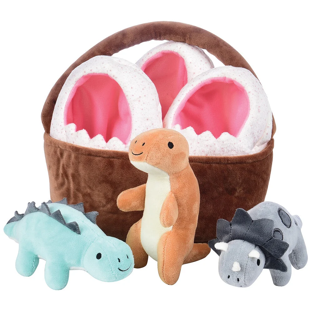 Prehistoric Basket of Dinos Plush Play Set | 7-Piece Soft Toy Set - Image 5